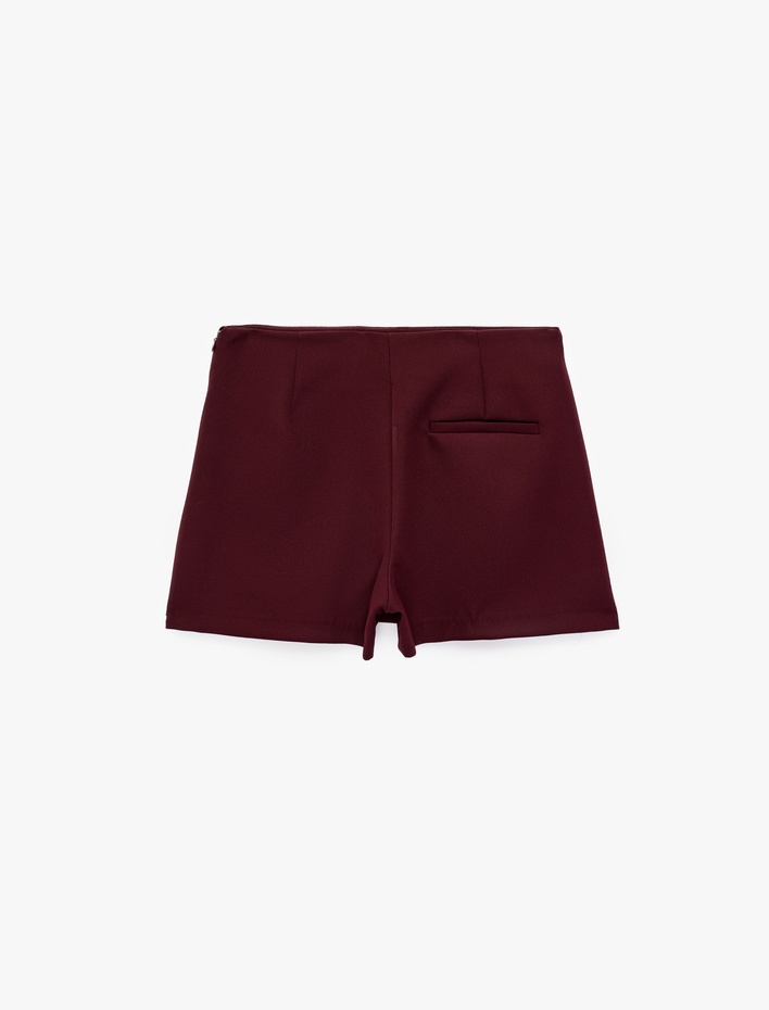  Slim Fit Cep Detaylı Mini Şort Etek