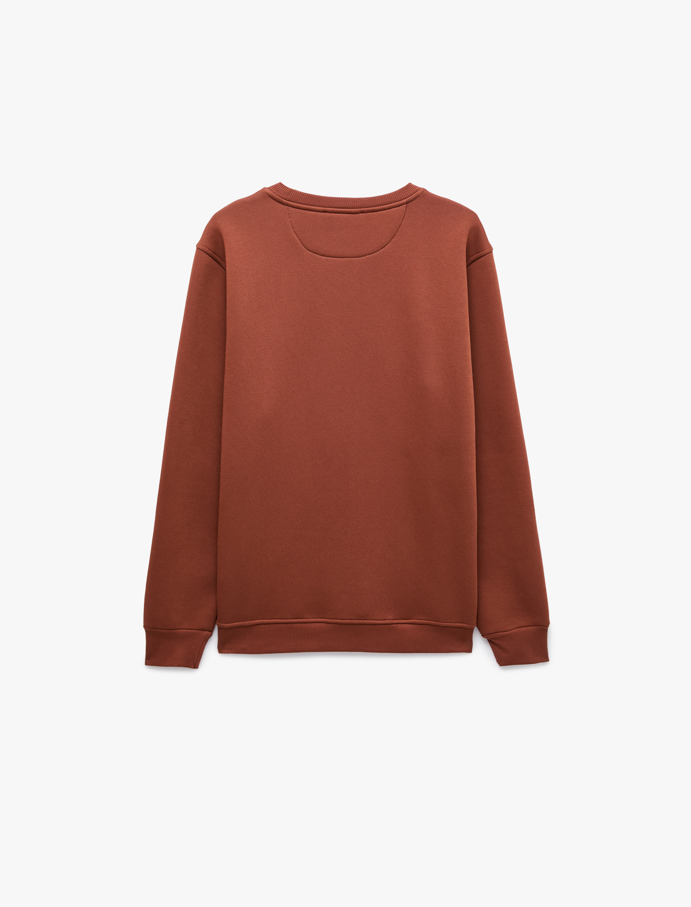   Pamuklu Uzun Kollu Şardonlu Bisiklet Yaka Erkek Basic Sweatshirt