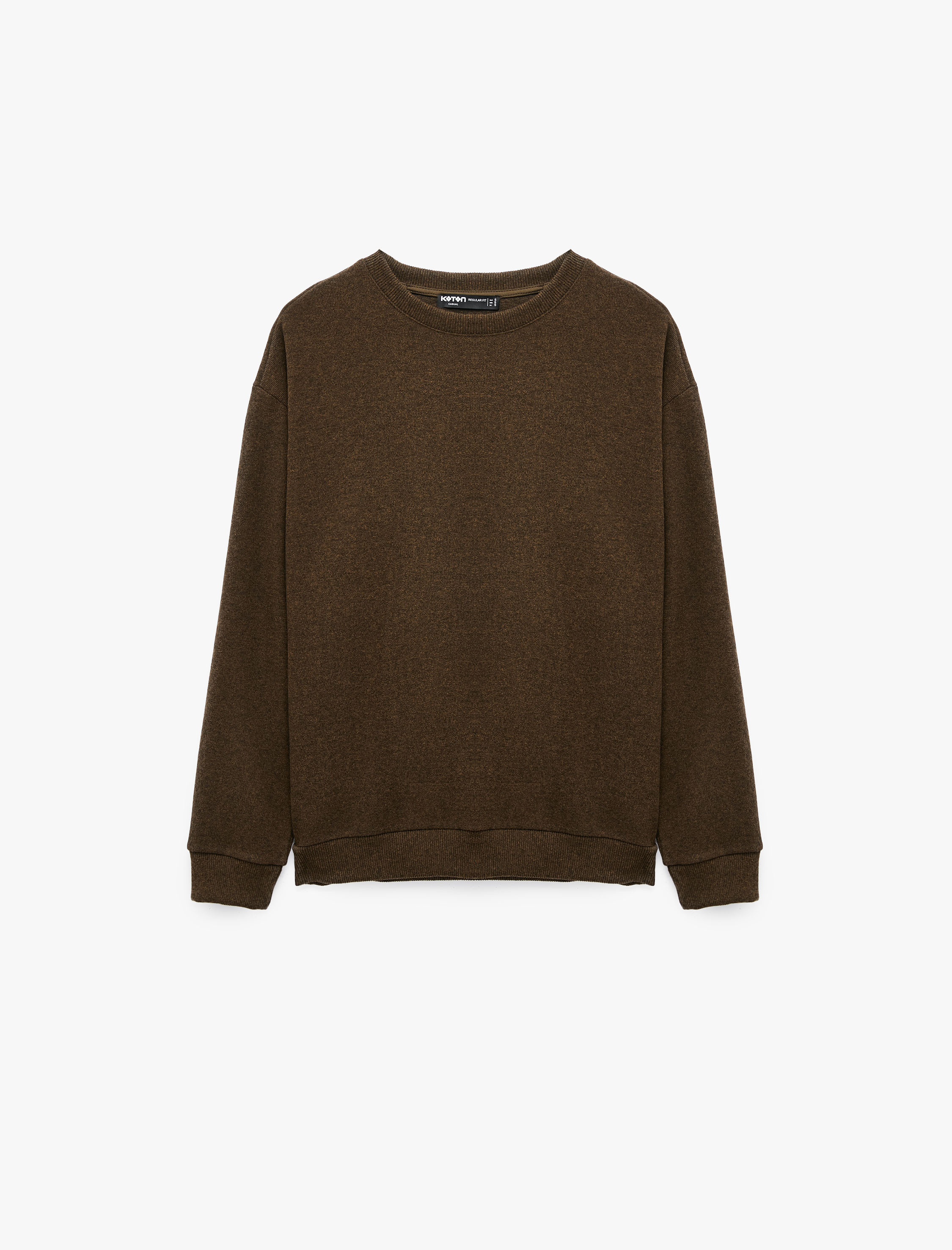   Uzun Kollu Rahat Kalıp Bisiklet Yaka Sweatshirt