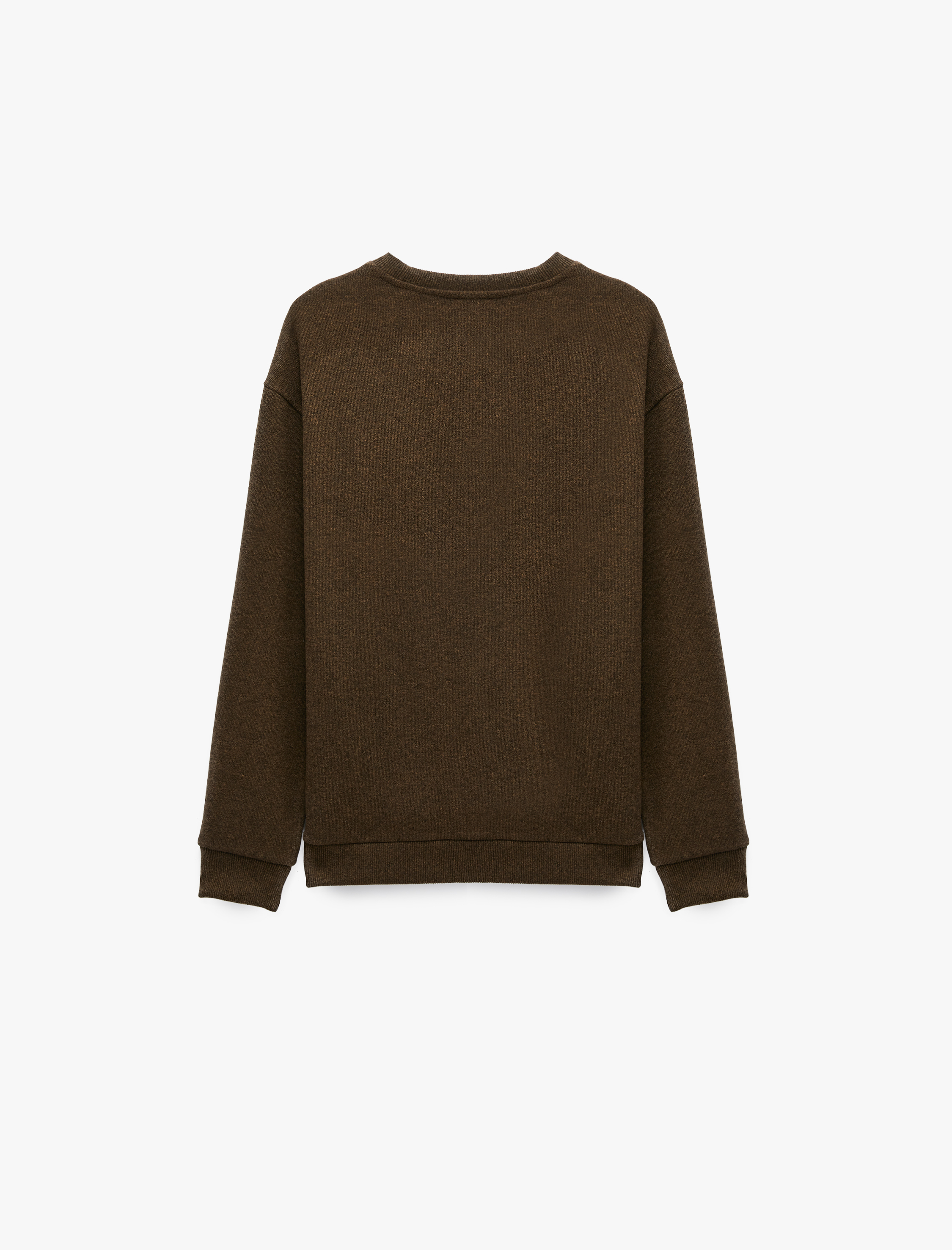   Uzun Kollu Rahat Kalıp Bisiklet Yaka Sweatshirt