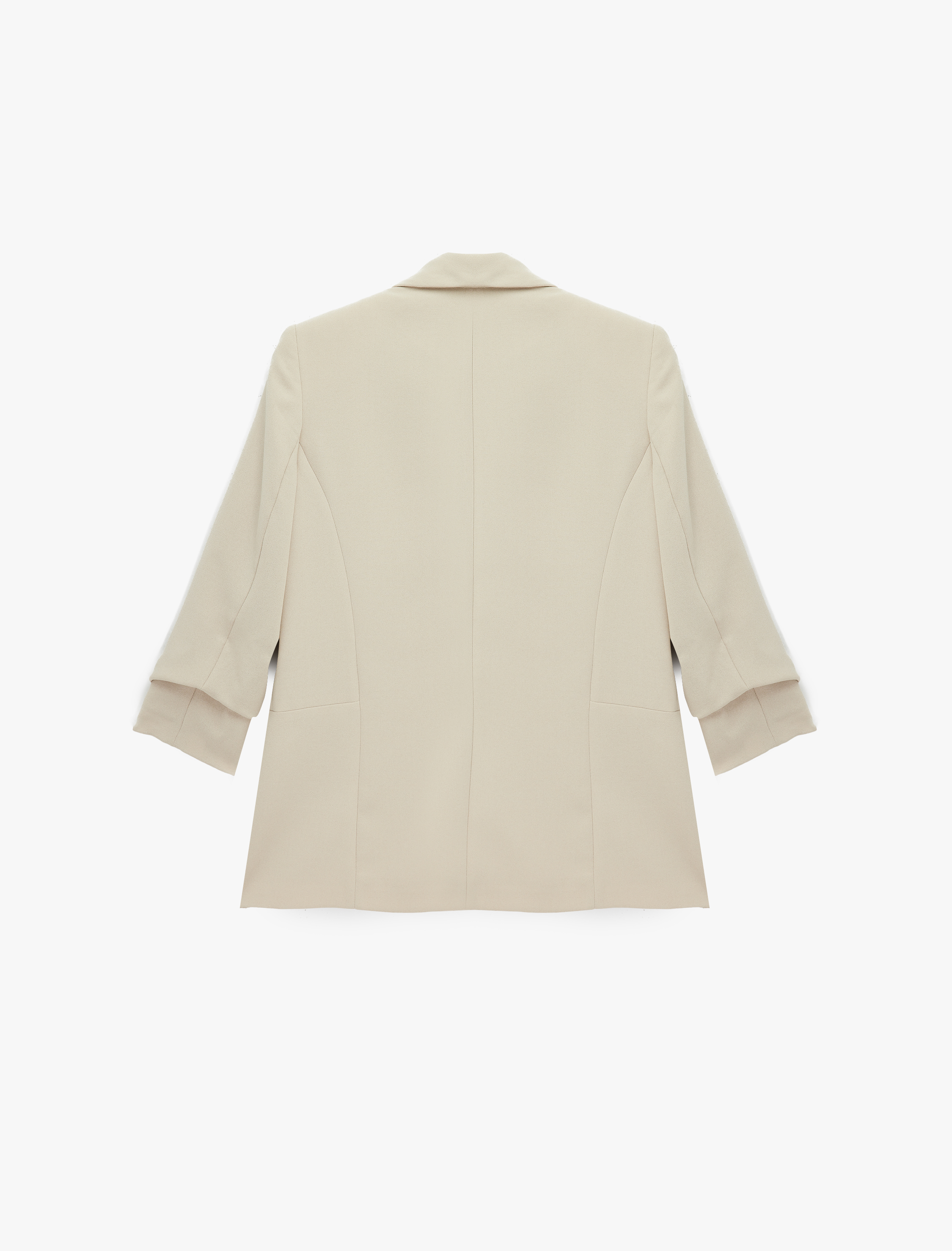   Krep Kumaş Şal Yaka 3/4 Kollu Blazer Ceket