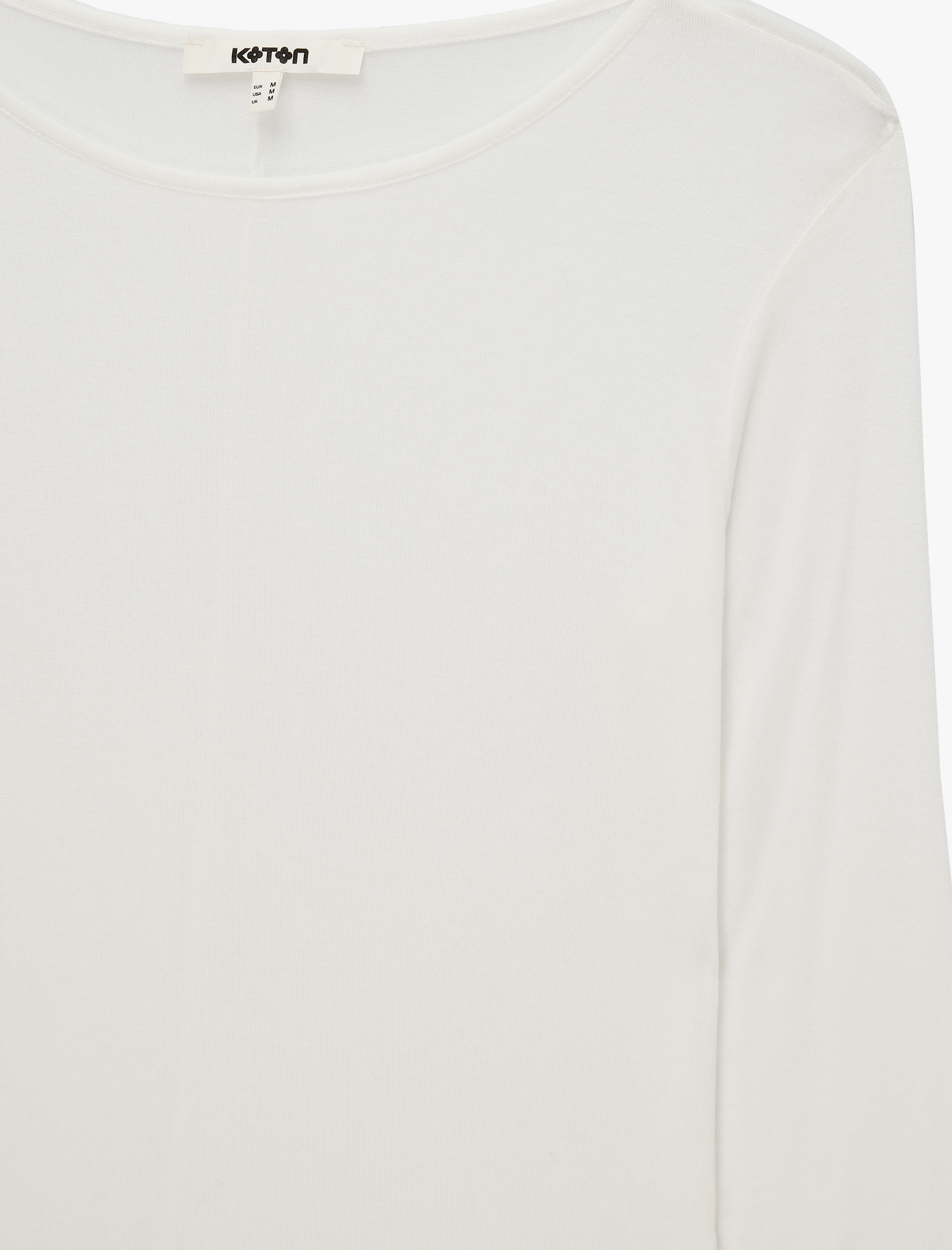   Slim Fit Bisiklet Yaka Uzun Kollu Viskon Basic Bluz