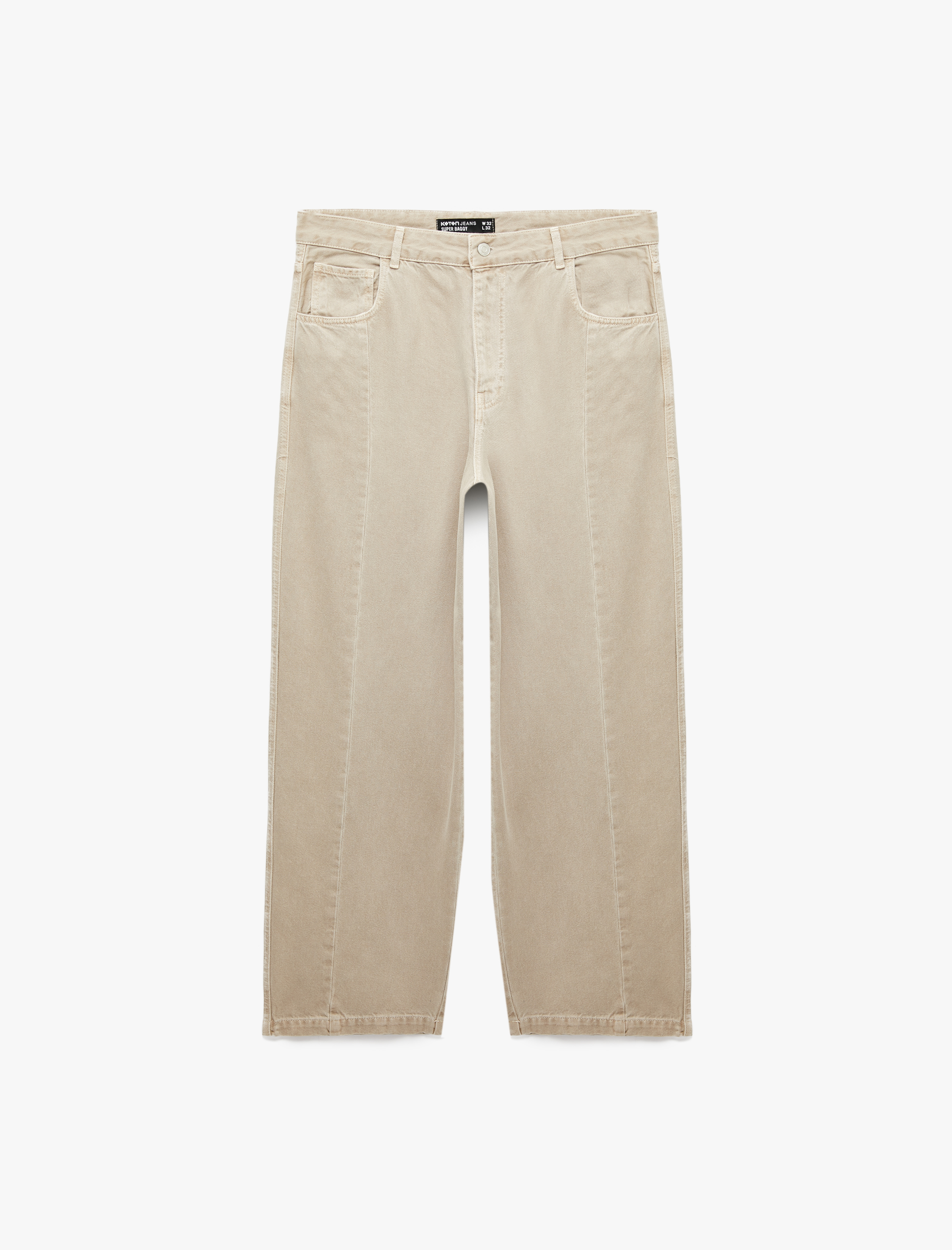   Normal Bel Cepli Rahat Kalıp Pamuklu Super Baggy Jean Pantolon