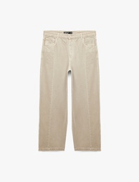 Normal Bel Cepli Rahat Kalıp Pamuklu Super Baggy Jean Pantolon