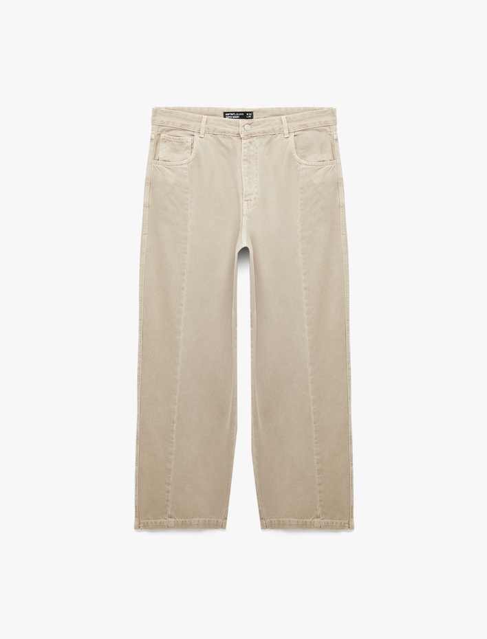  Normal Bel Cepli Rahat Kalıp Pamuklu Super Baggy Jean Pantolon