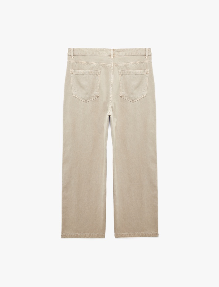  Normal Bel Cepli Rahat Kalıp Pamuklu Super Baggy Jean Pantolon