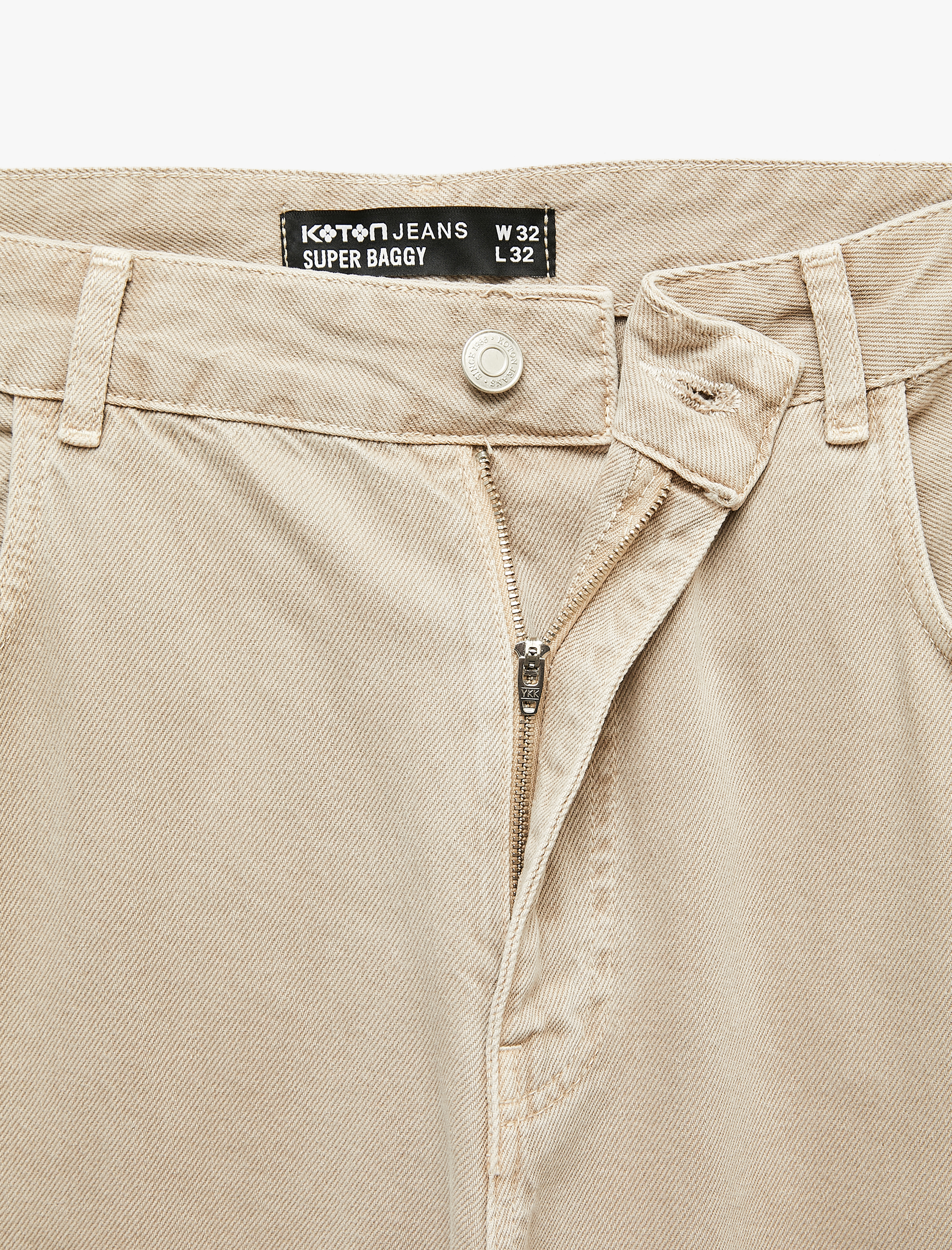   Normal Bel Cepli Rahat Kalıp Pamuklu Super Baggy Jean Pantolon