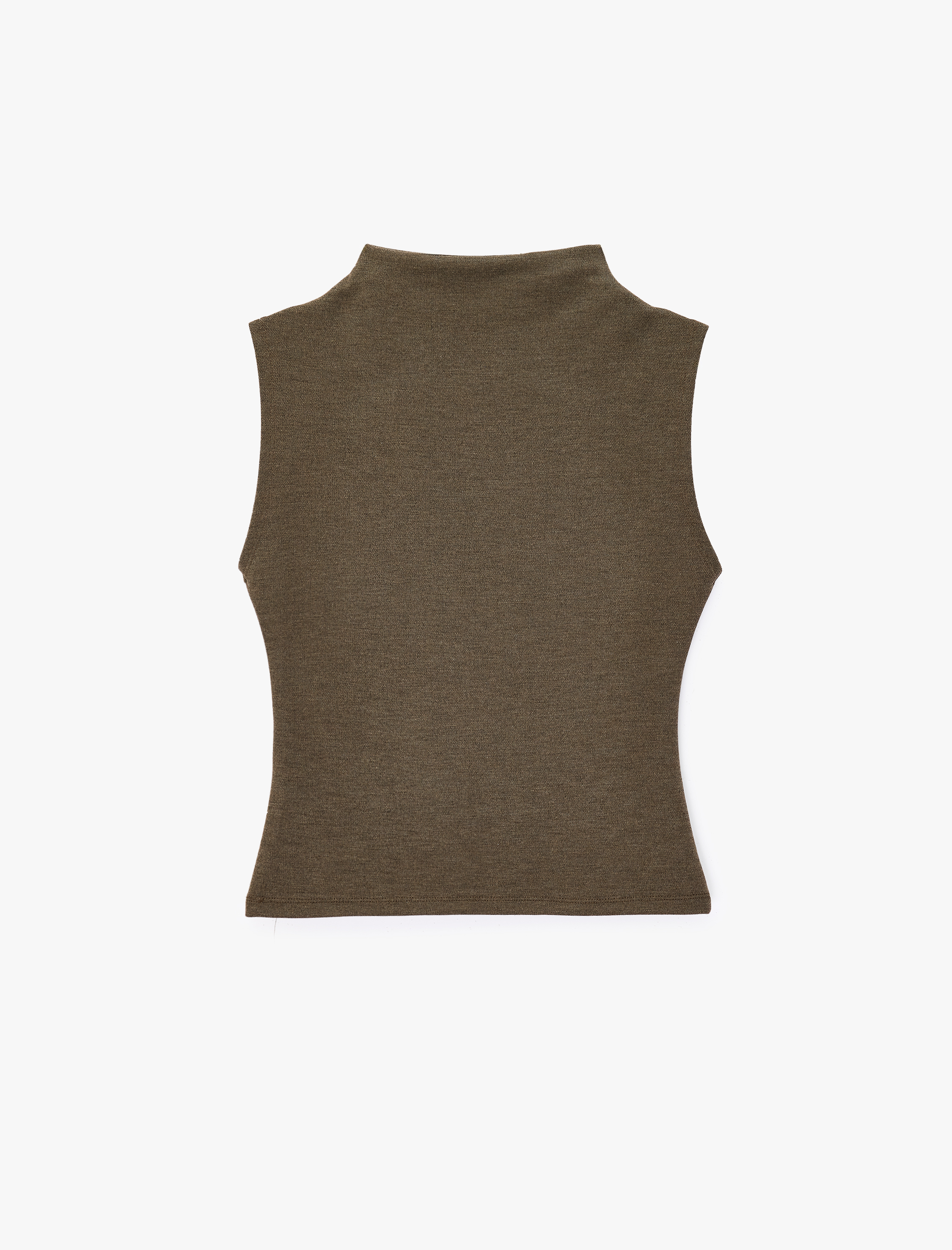   Slim Fit Viskon Karışımlı Kolsuz Dik Yaka Atlet