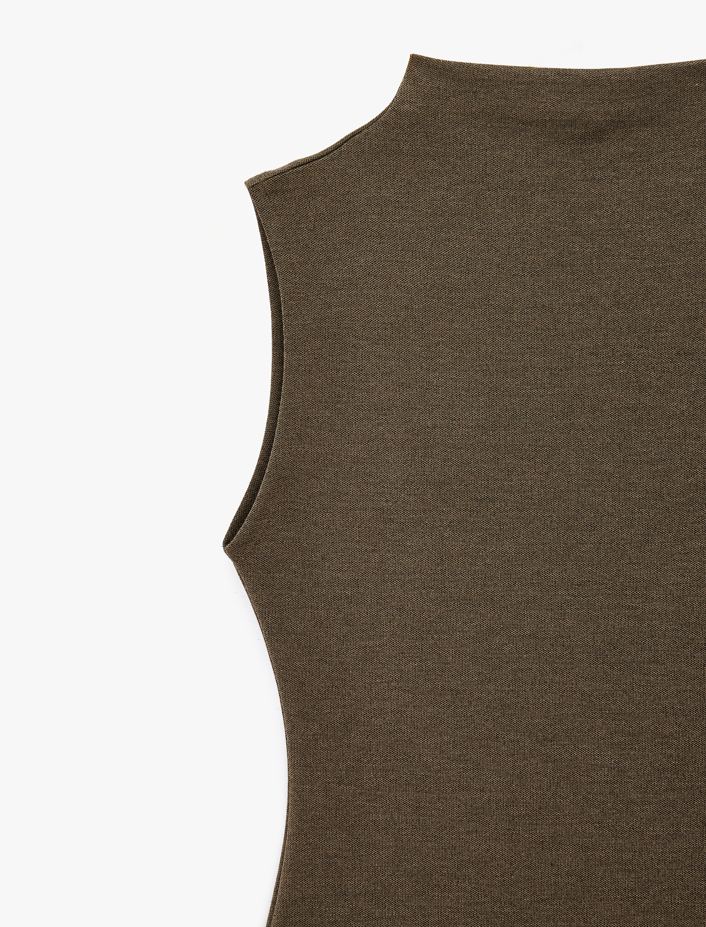   Slim Fit Viskon Karışımlı Kolsuz Dik Yaka Atlet