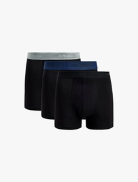 Pamuklu Beli Baskı Detaylı 3’lü Boxer Seti