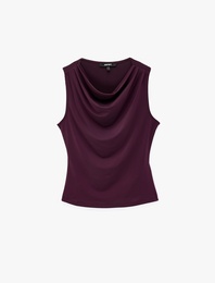 Slim Fit Kolsuz Drapeli Degaje Yaka Atlet