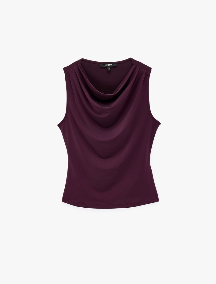  Slim Fit Kolsuz Drapeli Degaje Yaka Atlet