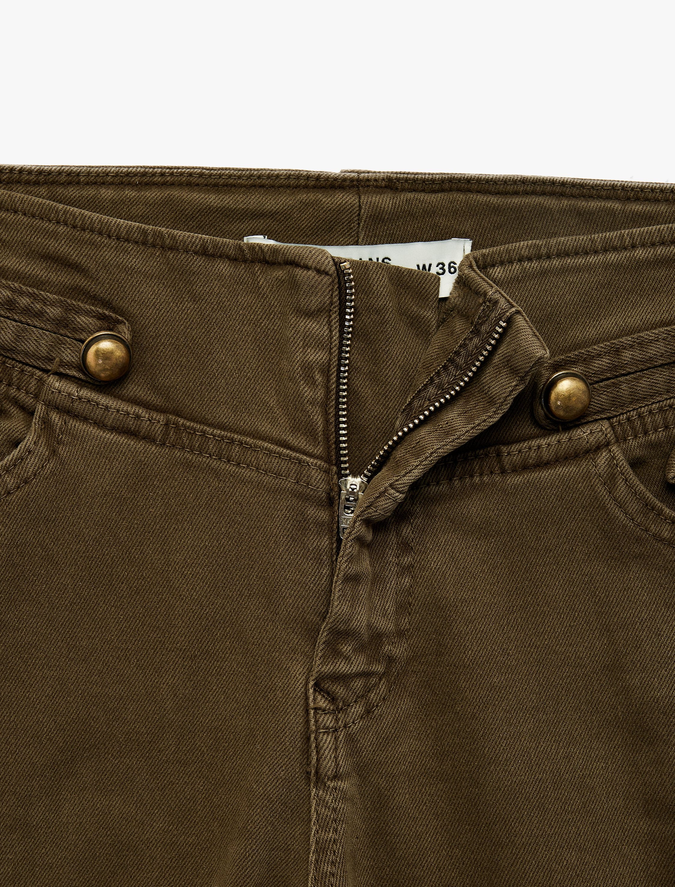   Pamuklu Düşük Bel Dar Kesim İspanyol Paça Cepli Denim Pantolon - Flare Jeans