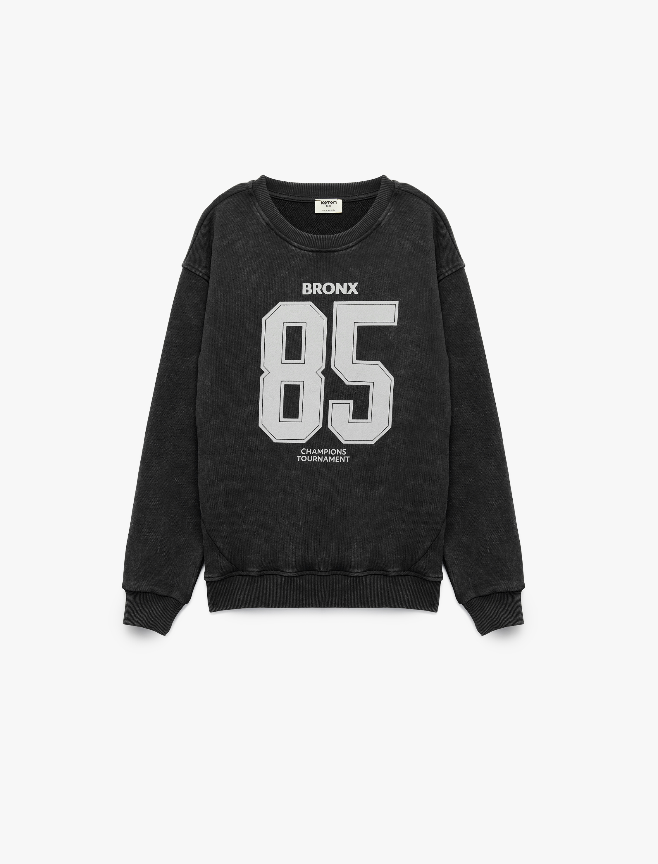  Erkek Çocuk Baskılı Bisiklet Yaka Uzun Kollu Pamuklu Sweatshirt