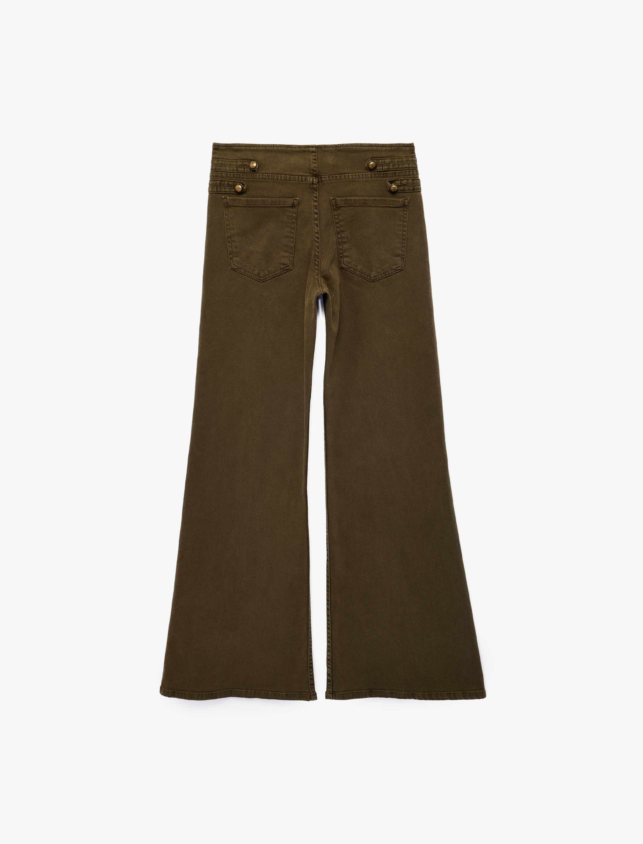  Pamuklu Düşük Bel Dar Kesim İspanyol Paça Cepli Denim Pantolon - Flare Jeans