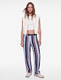 Çizgili Pamuklu Straight Denim Pantolon - Straight Jeans