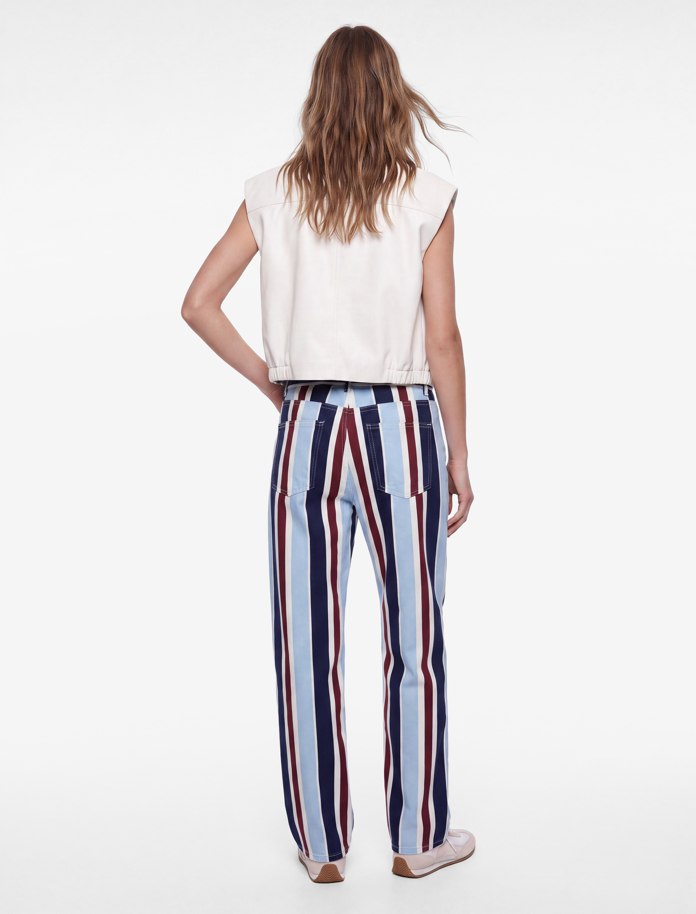   Çizgili Pamuklu Straight Denim Pantolon - Straight Jeans