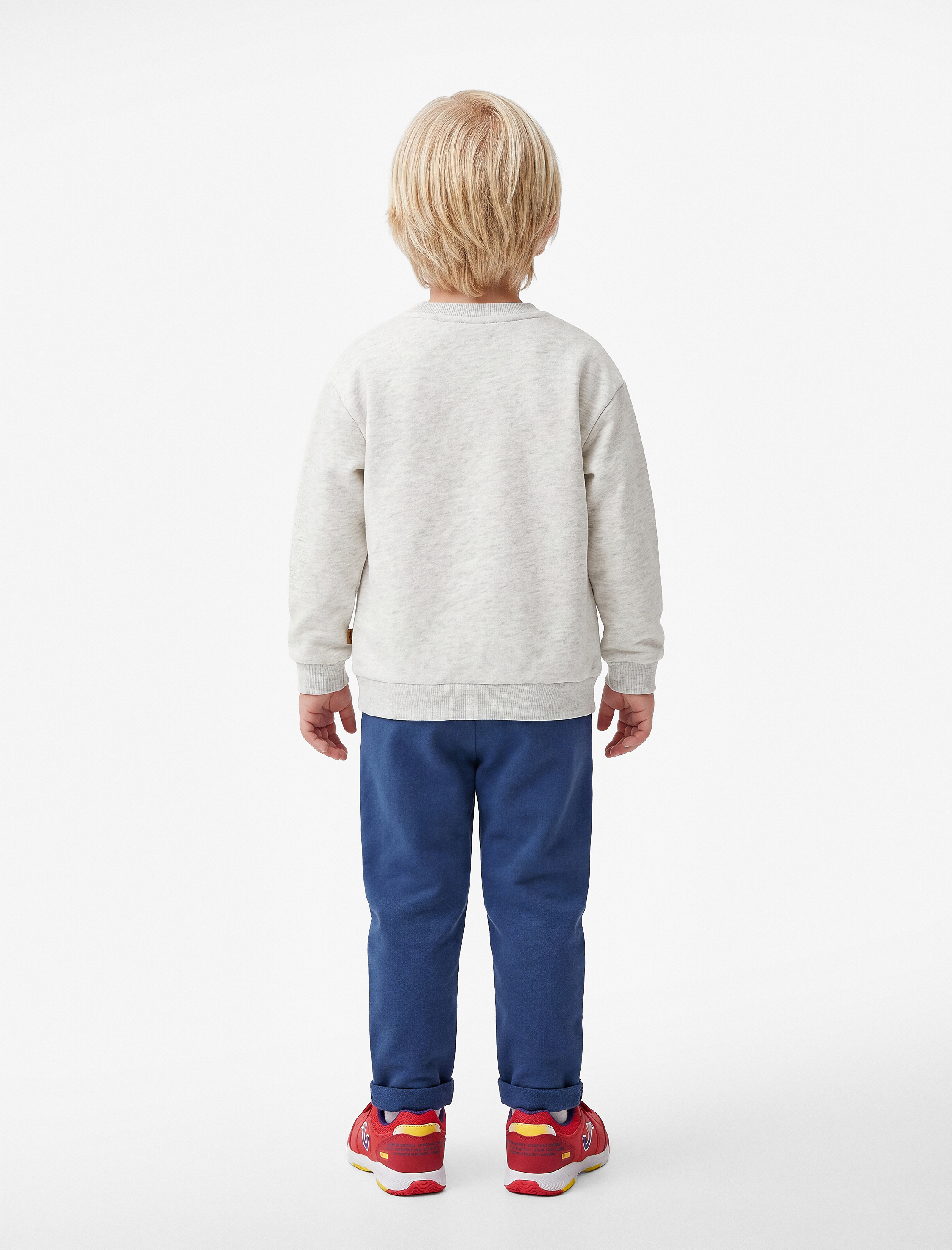  Erkek Bebek Uzun Kollu Bisiklet Yaka Baskı Detaylı Sweatshirt