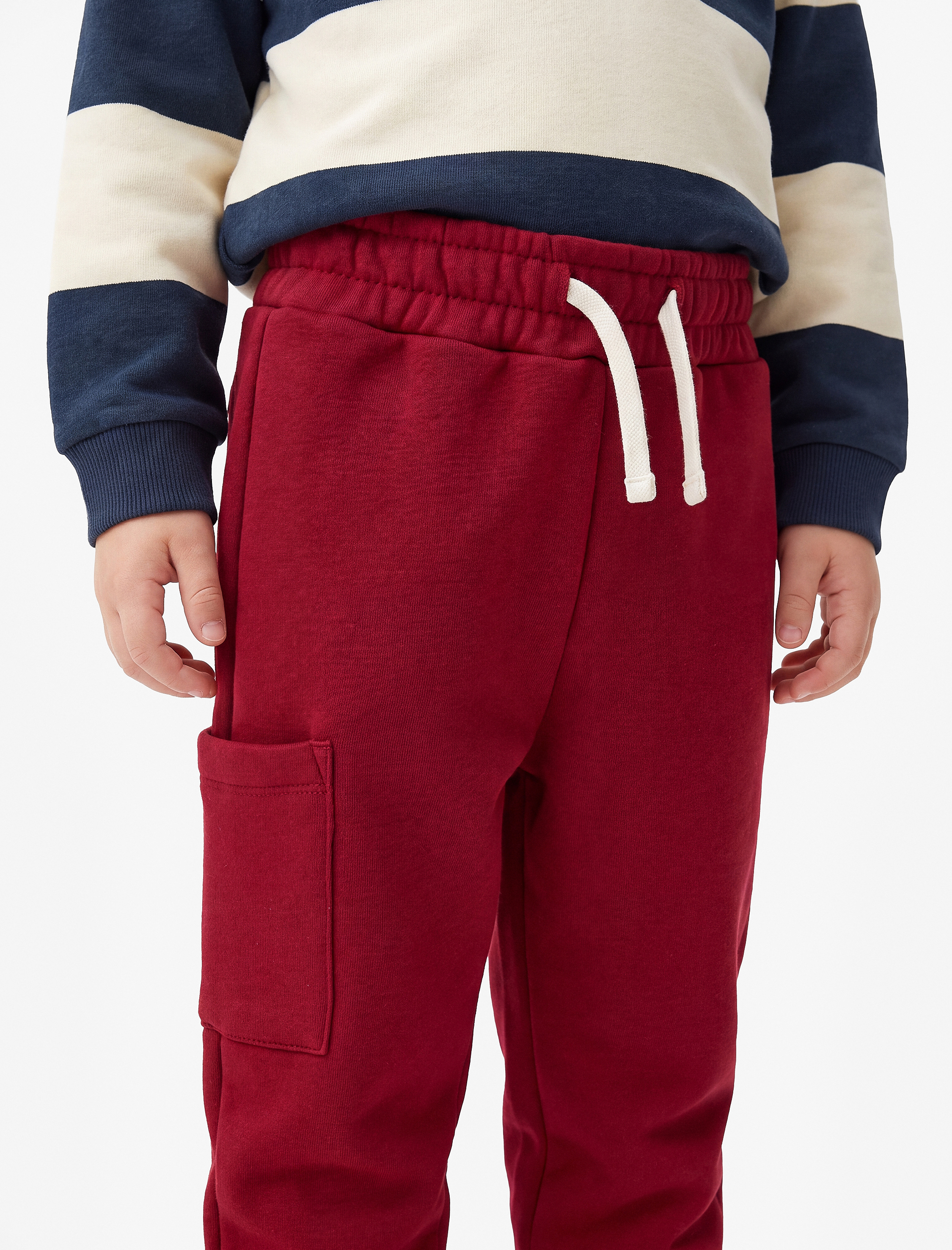  Erkek Bebek Beli Lastikli Şardonlu Cepli Jogger Eşofman Altı