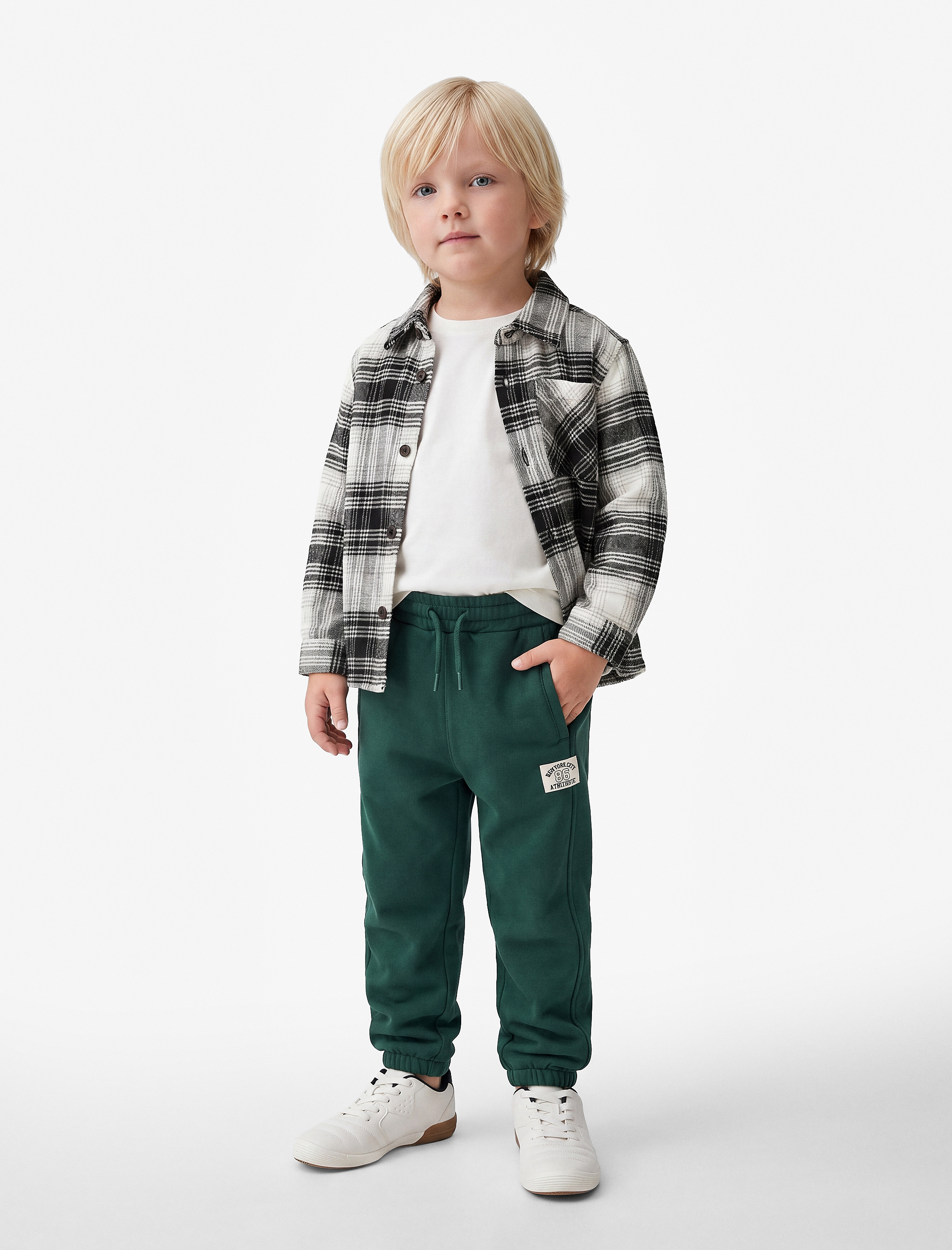  Erkek Bebek Pamuklu Cep Detaylı Beli Lastikli Oversize Jogger Eşofman Altı
