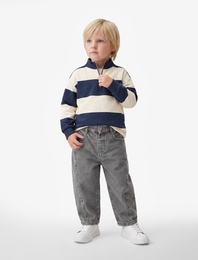 Pamuklu Normal Bel Oversize Barrel Denim Pantolon