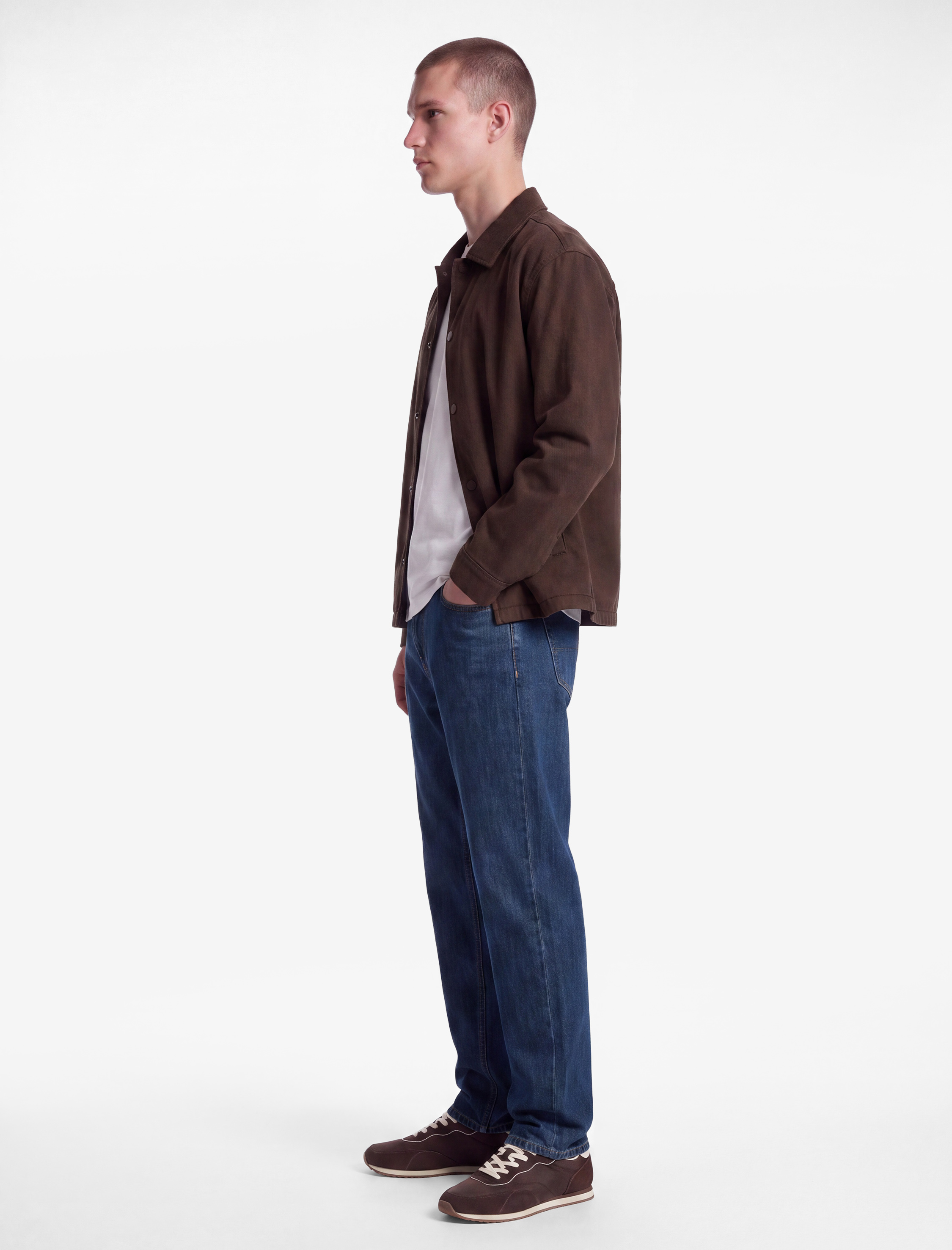   Normal Bel Cepli Pamuklu Rahat Kalıp Vintage Straight Jean Pantolon