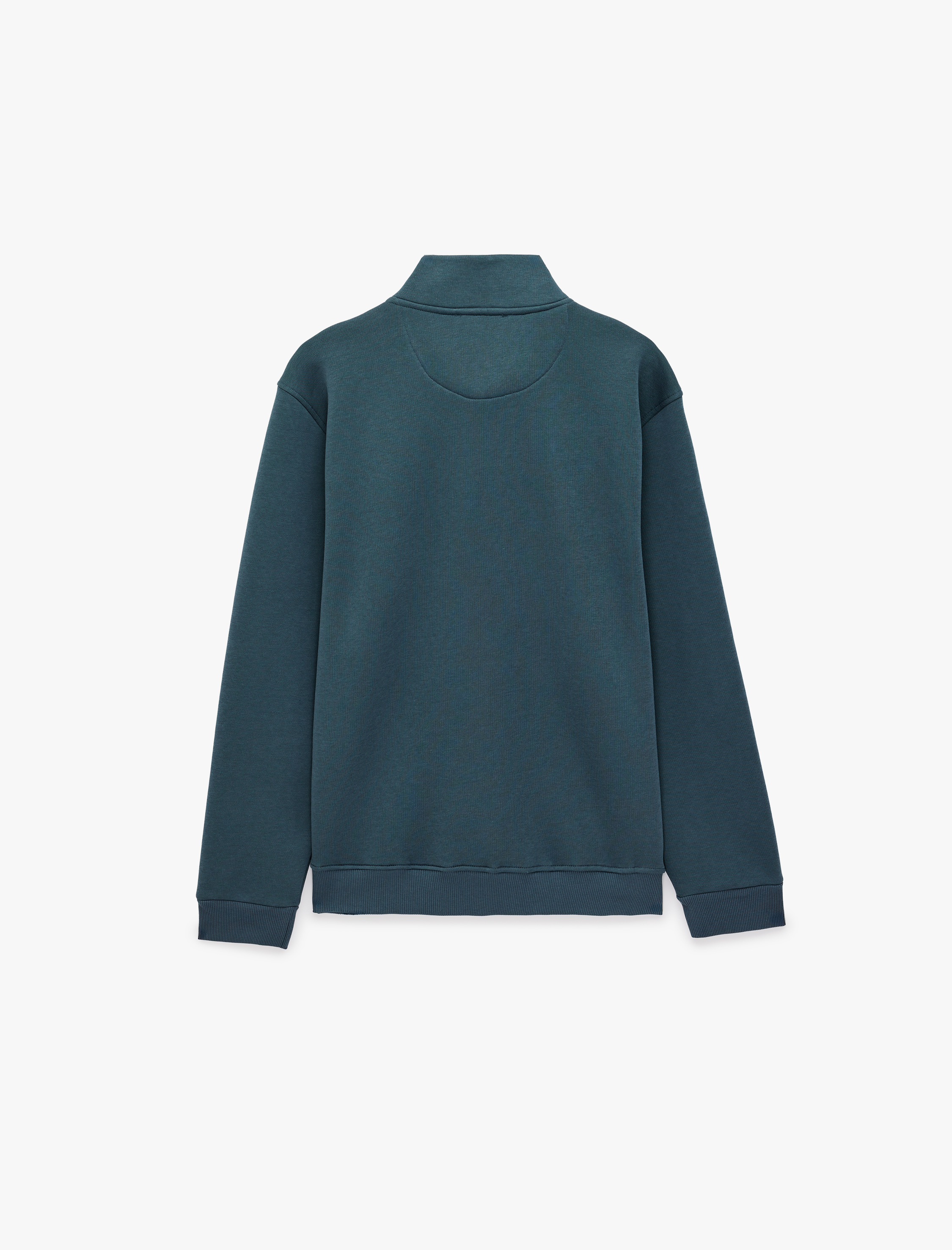   Şardonlu Regular Fit Uzun Kollu Fermuarlı Yaka Sweatshirt