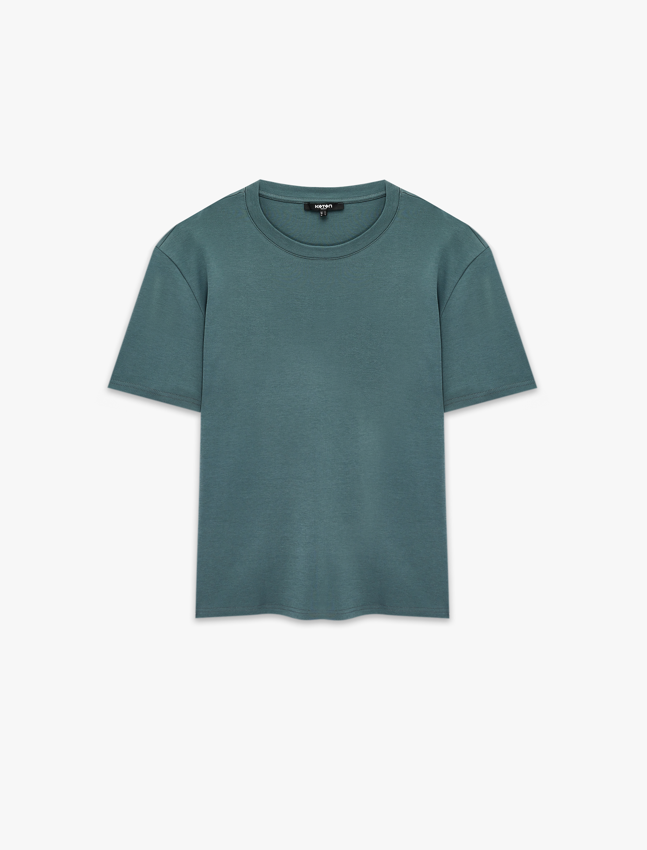   Pamuklu Bisiklet Yaka Kısa Kollu Basic Oversize Tişört