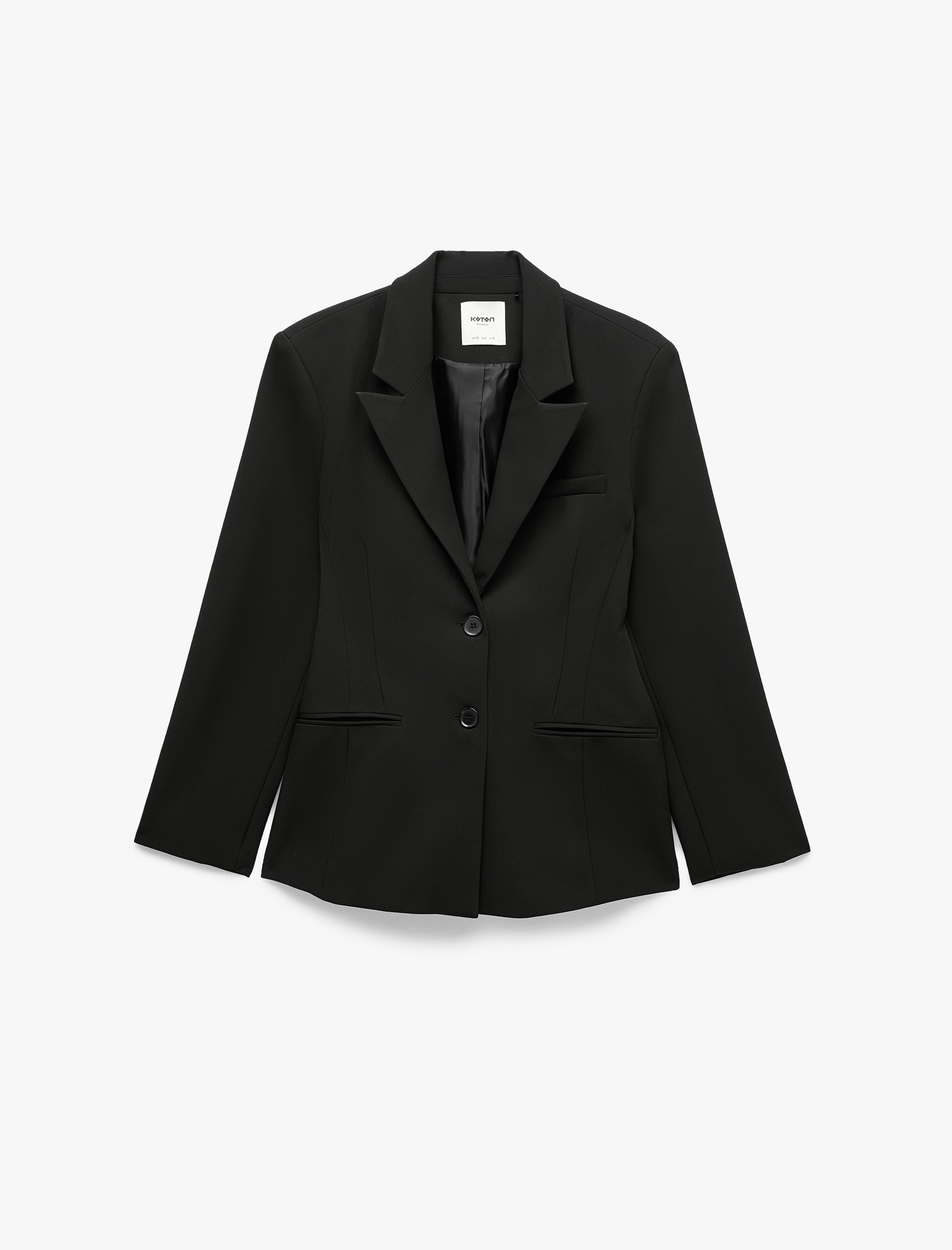   Regular Fit Fleto Çift Cepli Uzun Kollu Geniş Yaka Blazer Ceket