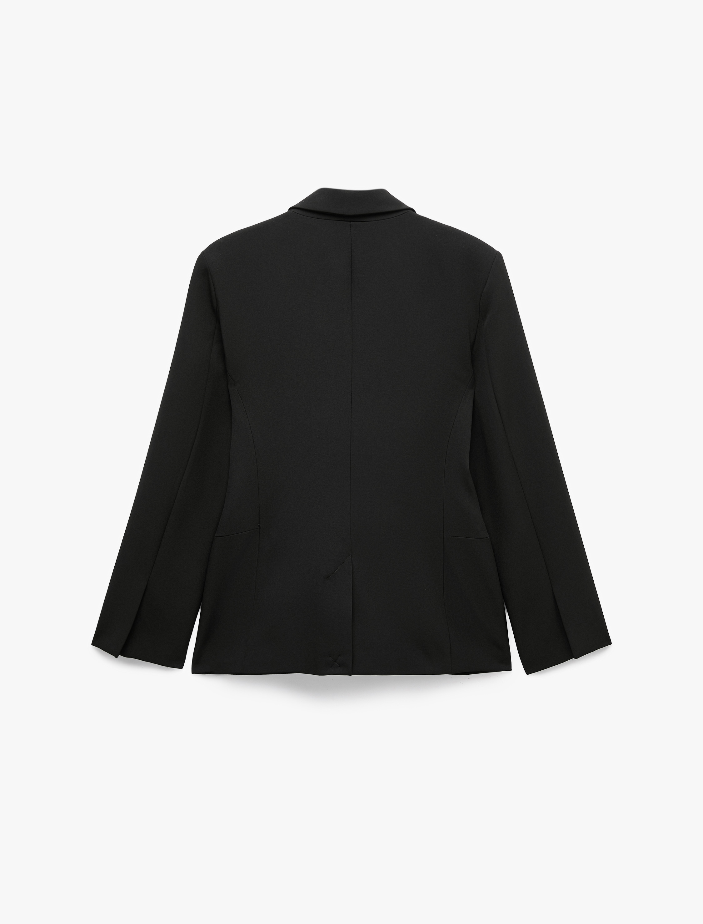   Regular Fit Fleto Çift Cepli Uzun Kollu Geniş Yaka Blazer Ceket