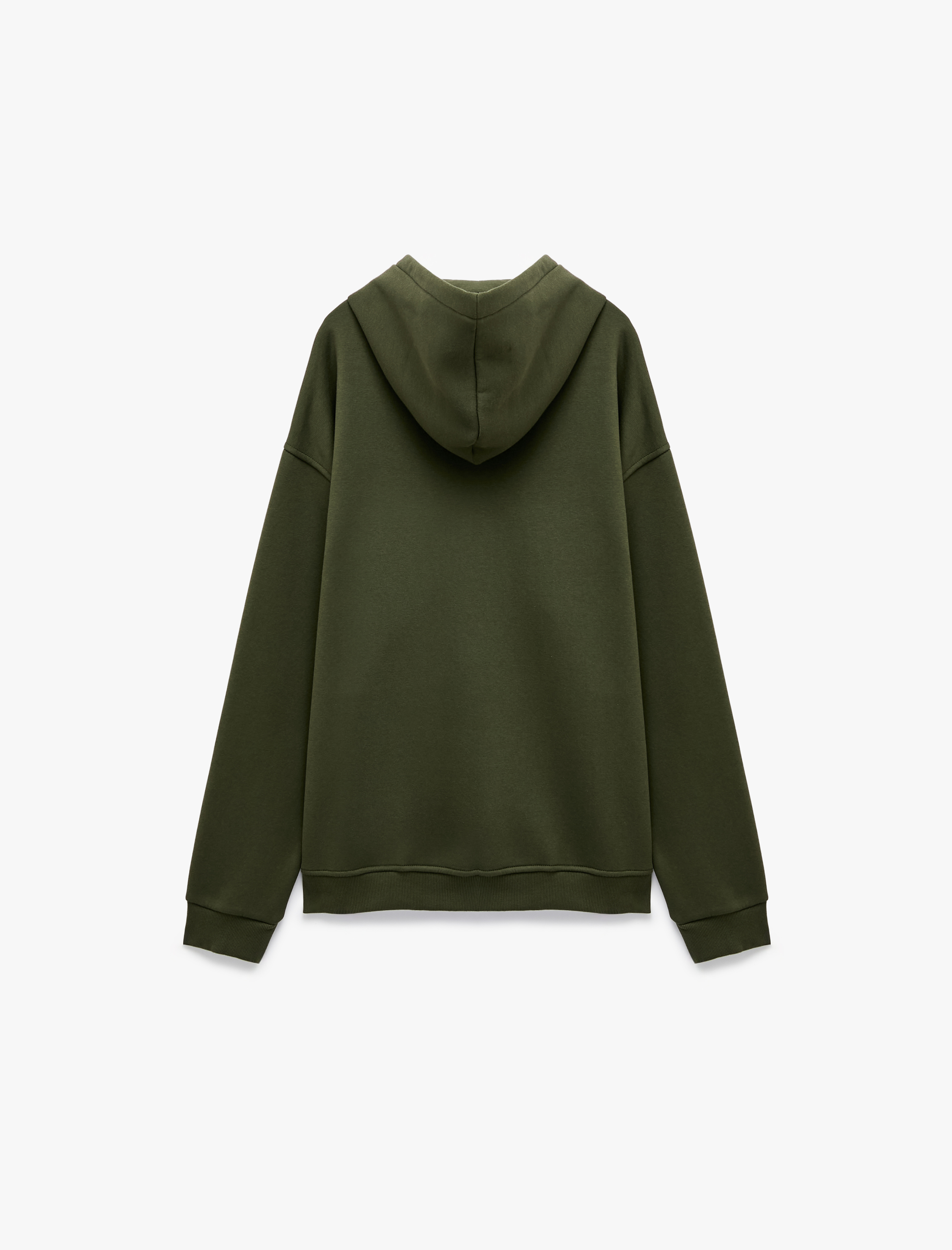   Kanguru Cepli Oversize Kapşonlu Yarım Fermuarlı Sweatshirt