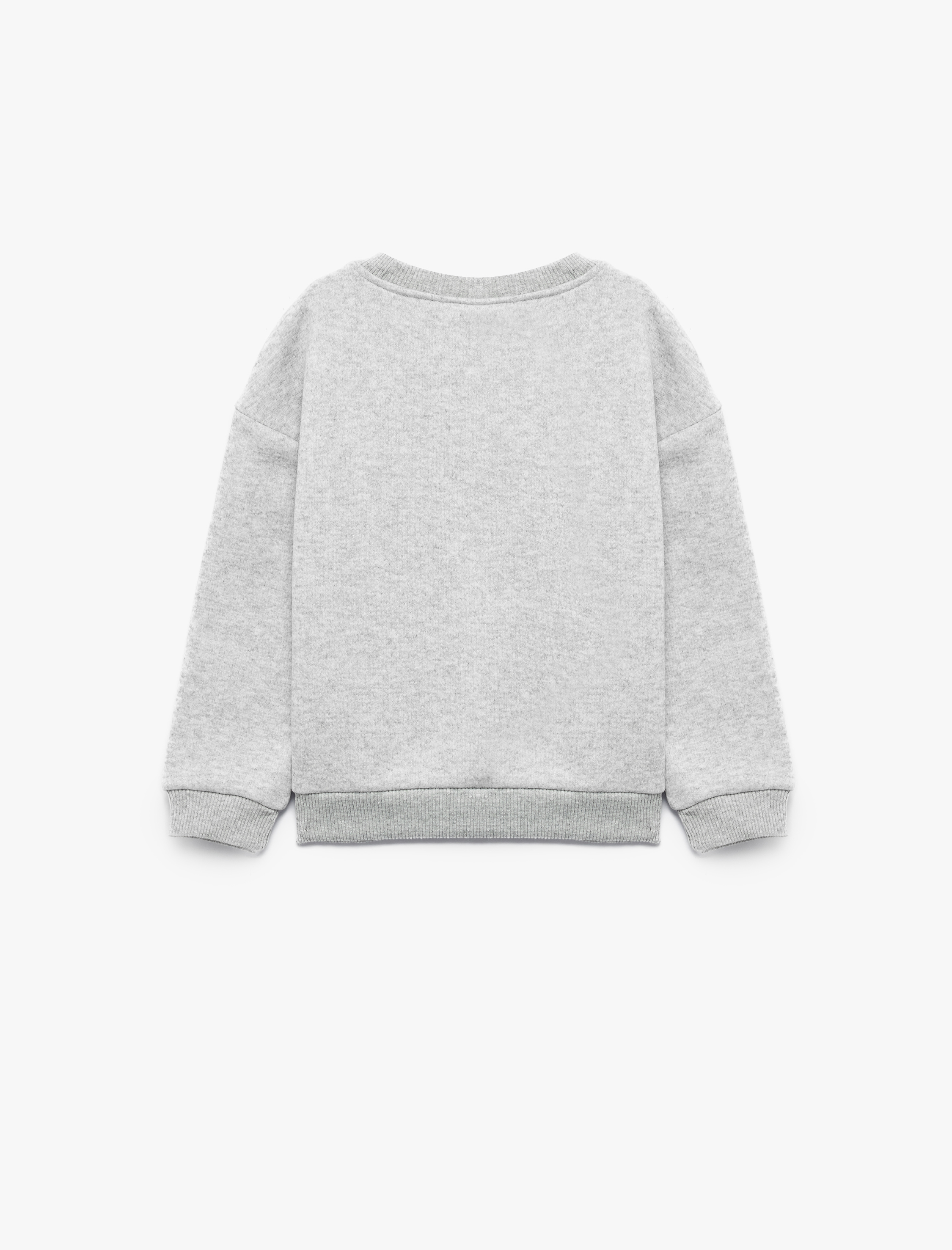  Erkek Bebek Köpek Baskılı Şardonlu Bisiklet Yaka Uzun Kollu Oversize Sweatshirt