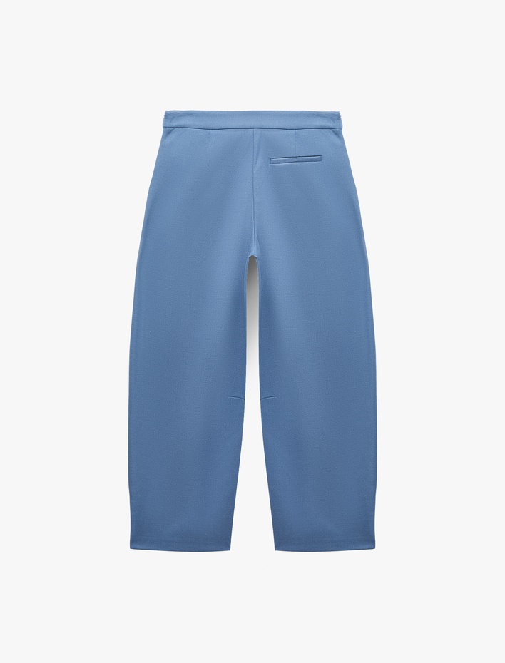  Regular Fit Pile Detaylı Cepli Barrel Kesim Pantolon