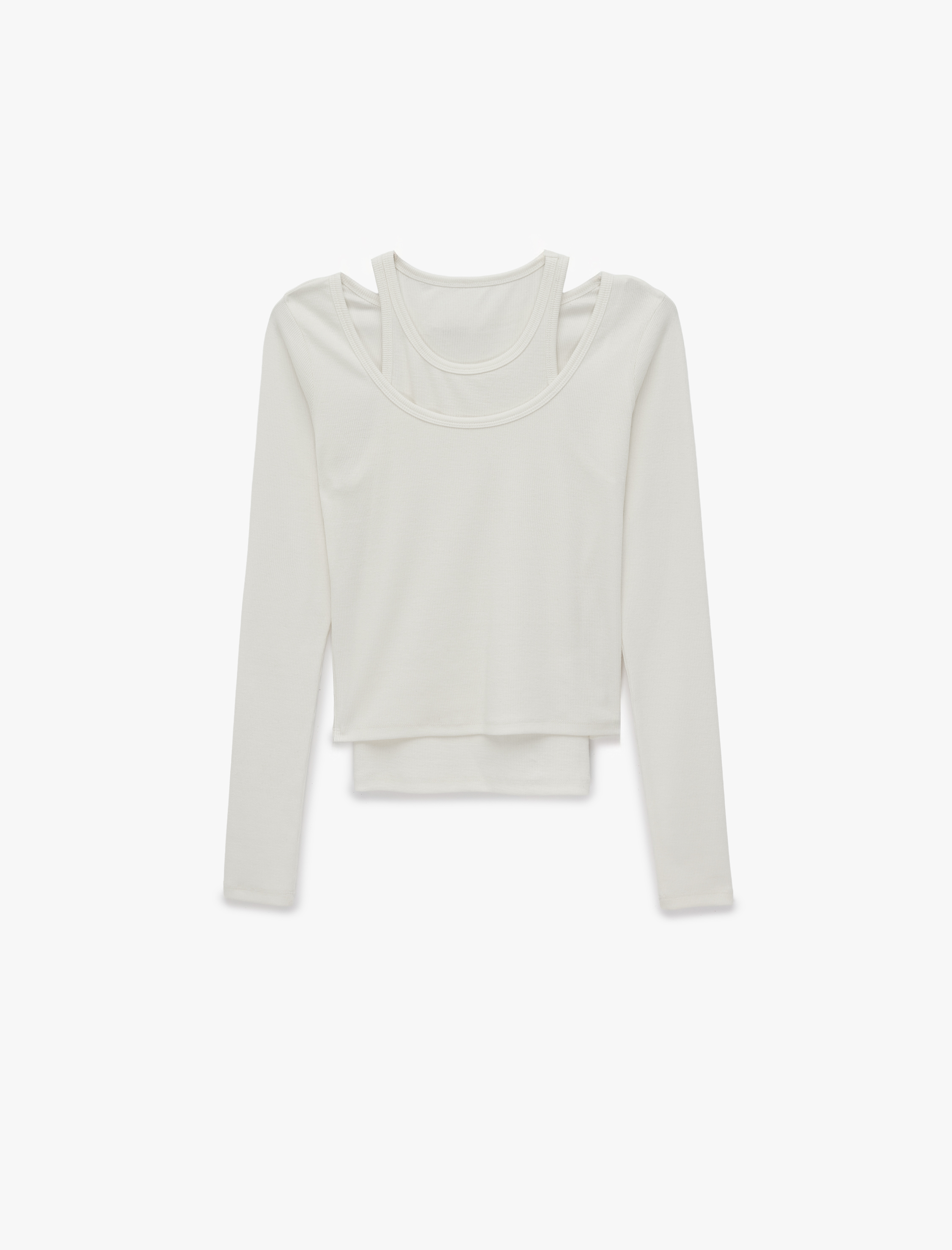   Pamuklu Slim Fit Bisiklet Yaka Katmanlı Uzun Kollu Basic Kaşkorse Tişört