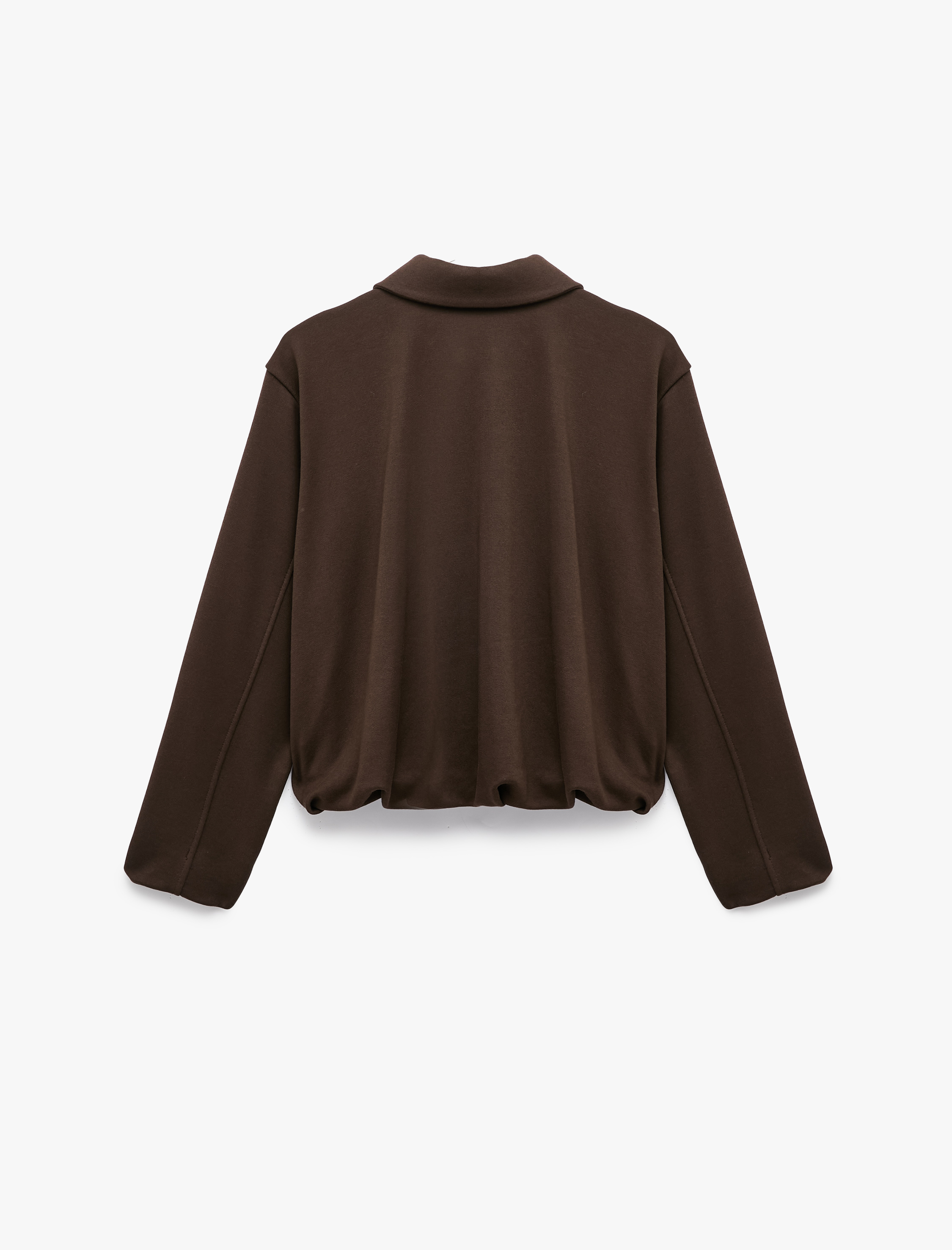   Rahat Kalıp Fermuarlı Cepli Polo Yaka Bomber Sweatshirt