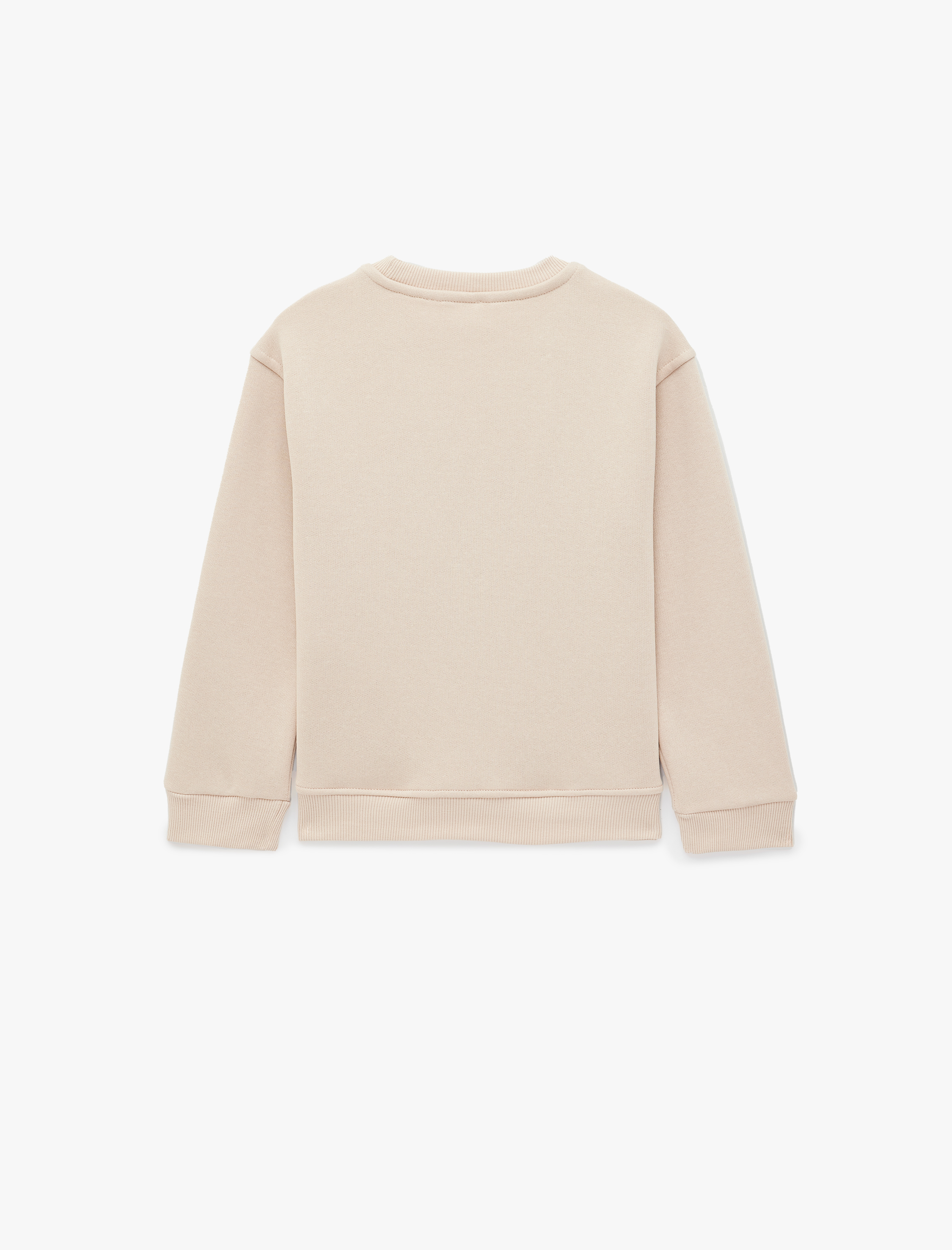  Kız Çocuk Şardonlu Uzun Kollu Bisiklet Yaka Baskılı Sweatshirt