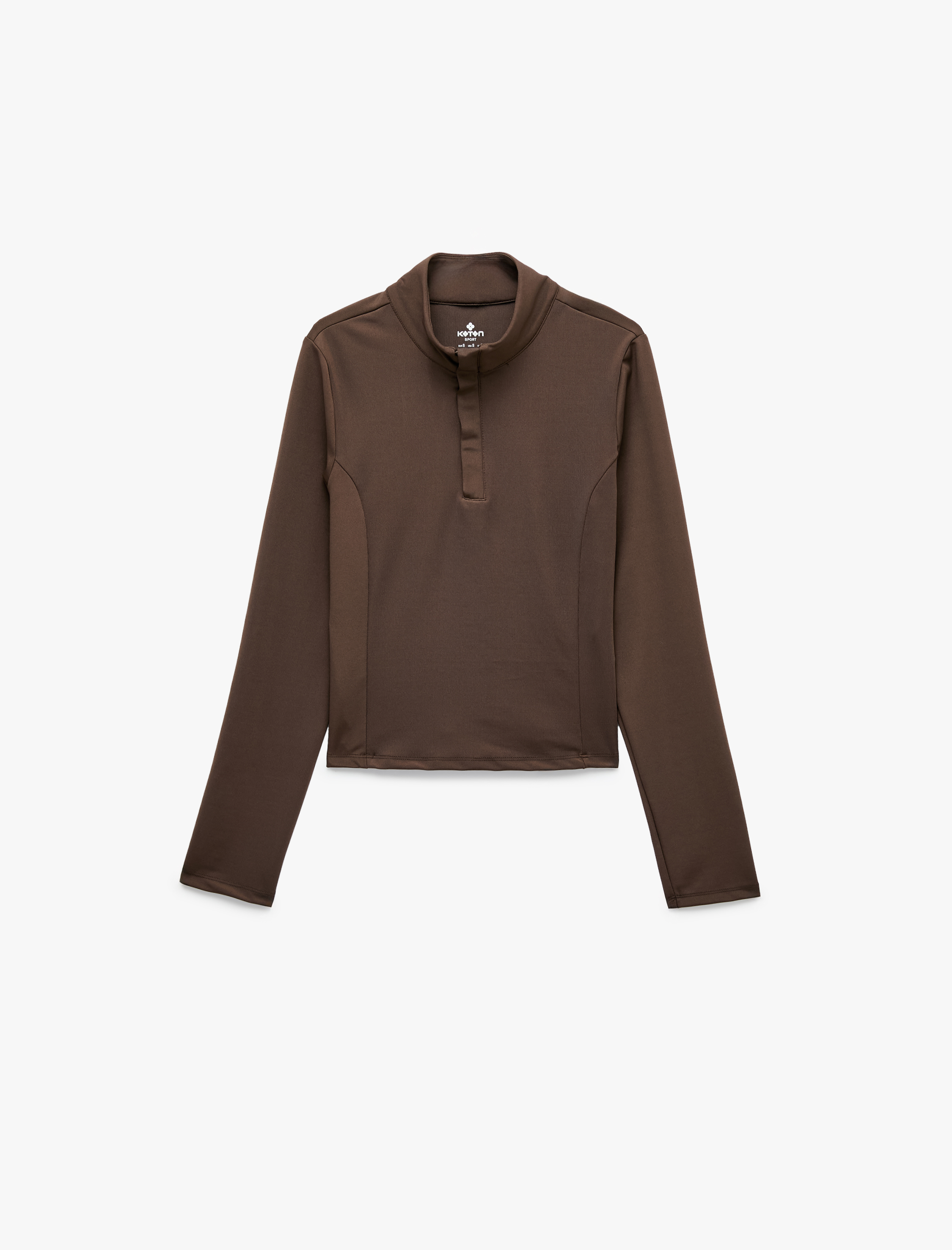   Dar Kesim Dik Yaka Uzun Kollu Bloklu Spor Sweatshirt