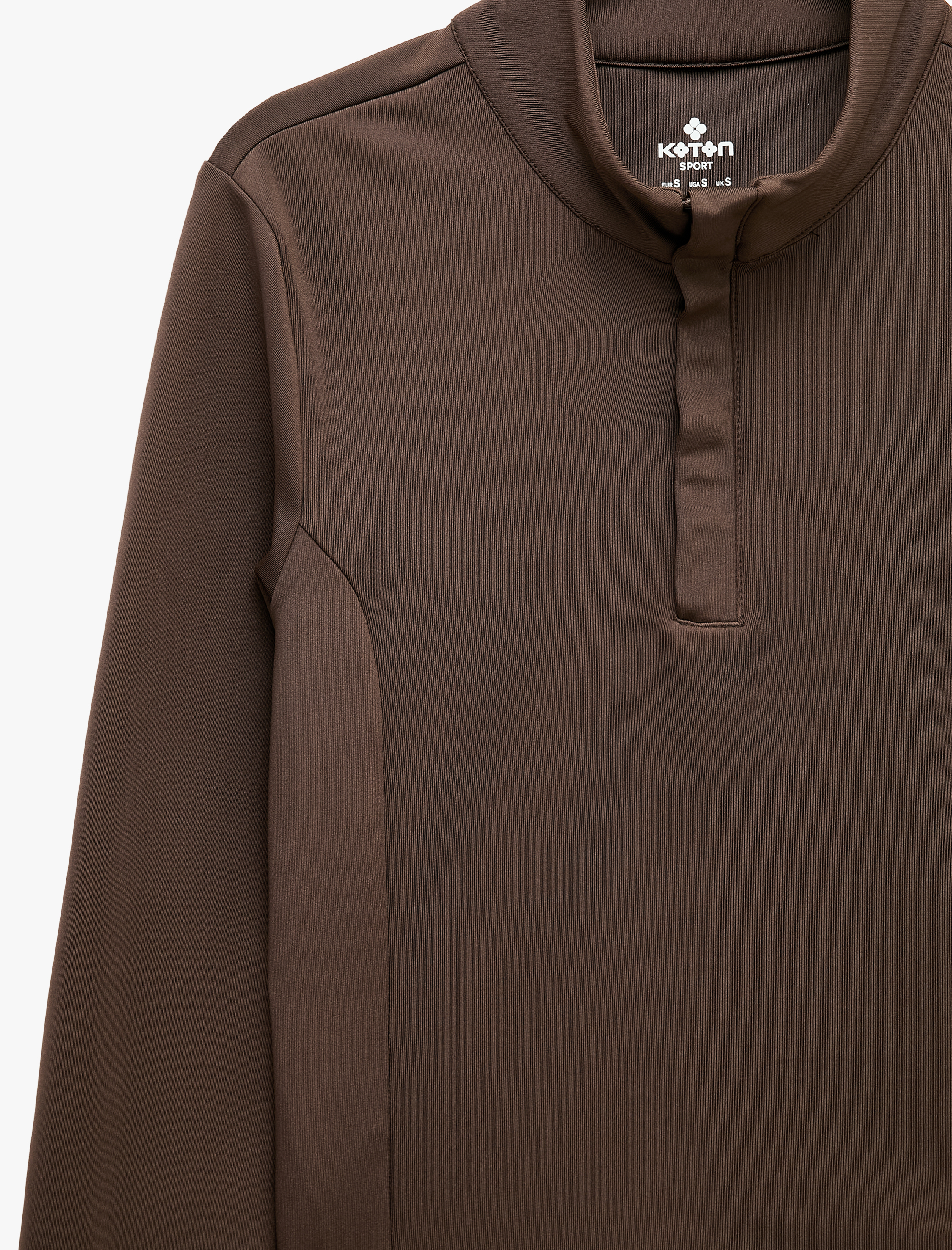   Dar Kesim Dik Yaka Uzun Kollu Bloklu Spor Sweatshirt