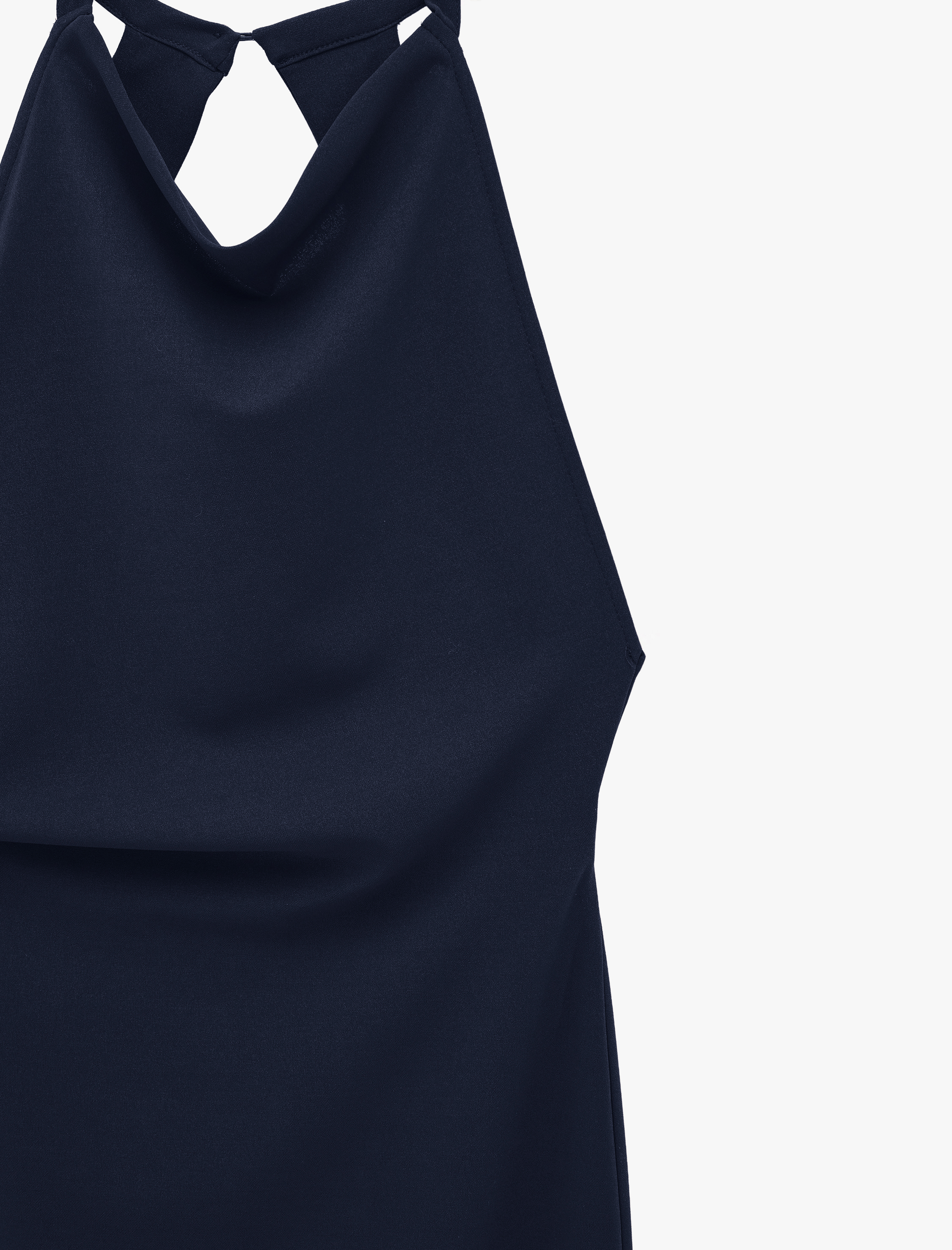   Slim Fit Krep Scuba Halter Yaka Kolsuz Sırtı Açık Bodycon Uzun Elbise