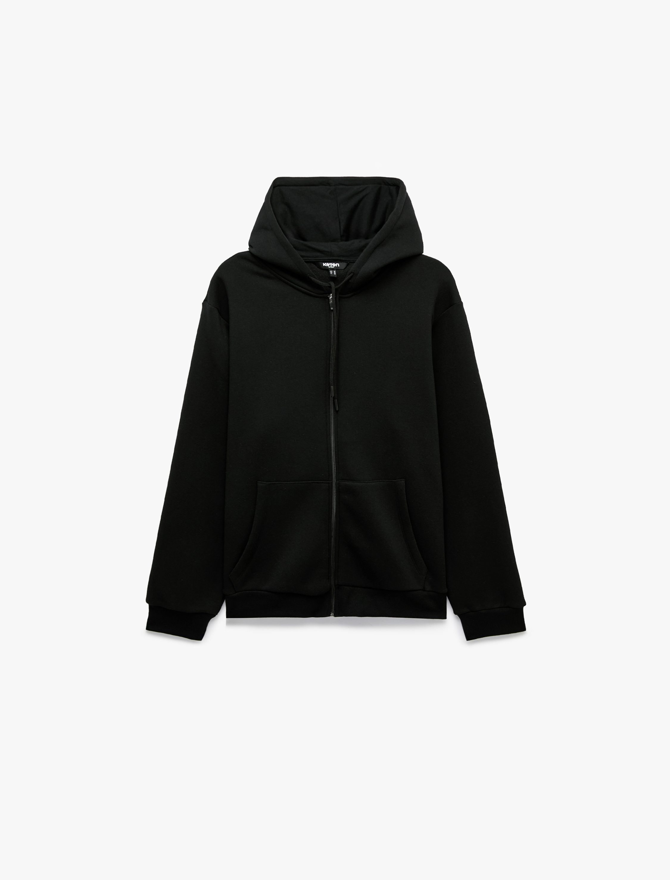   Cepli Şardonlu Oversize Kapşonlu Fermuarlı Spor Sweatshirt