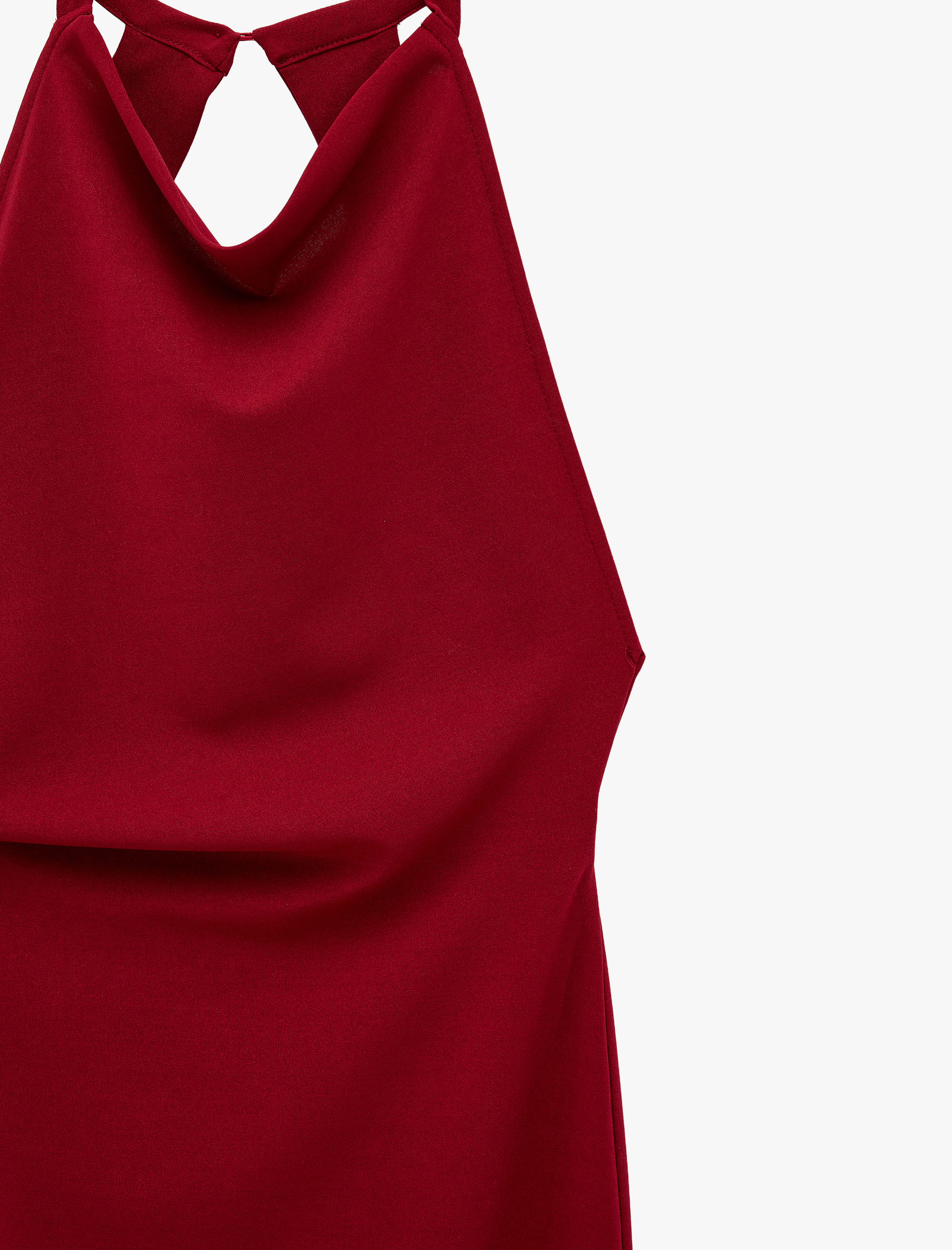   Slim Fit Krep Scuba Halter Yaka Kolsuz Sırtı Açık Bodycon Uzun Elbise