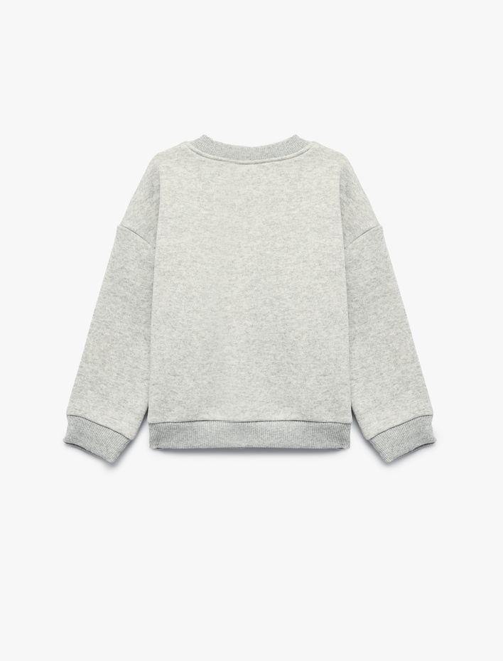 Erkek Bebek Baskılı Uzun Kollu Bisiklet Yaka Oversize Sweatshirt