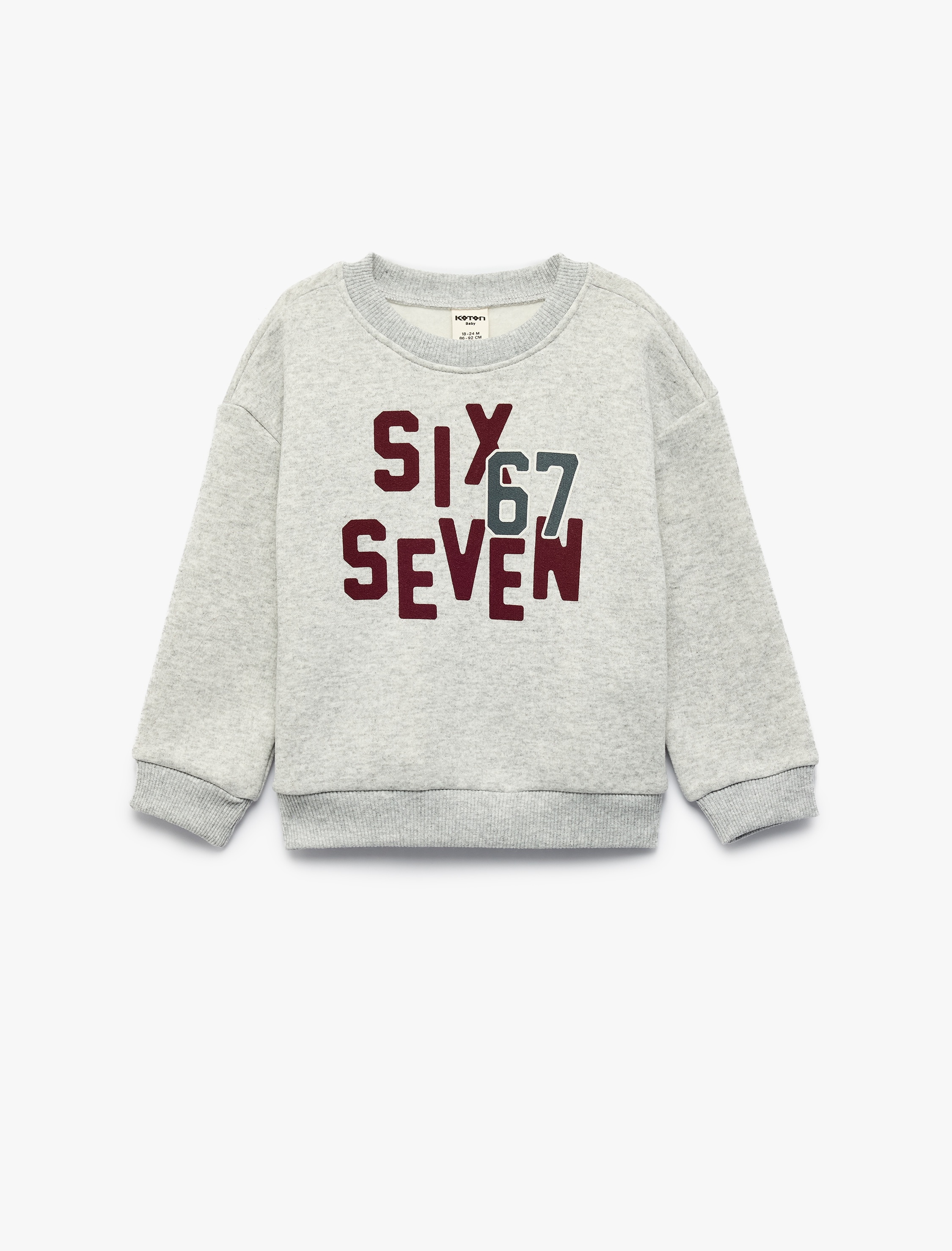  Erkek Bebek Baskılı Uzun Kollu Bisiklet Yaka Oversize Sweatshirt