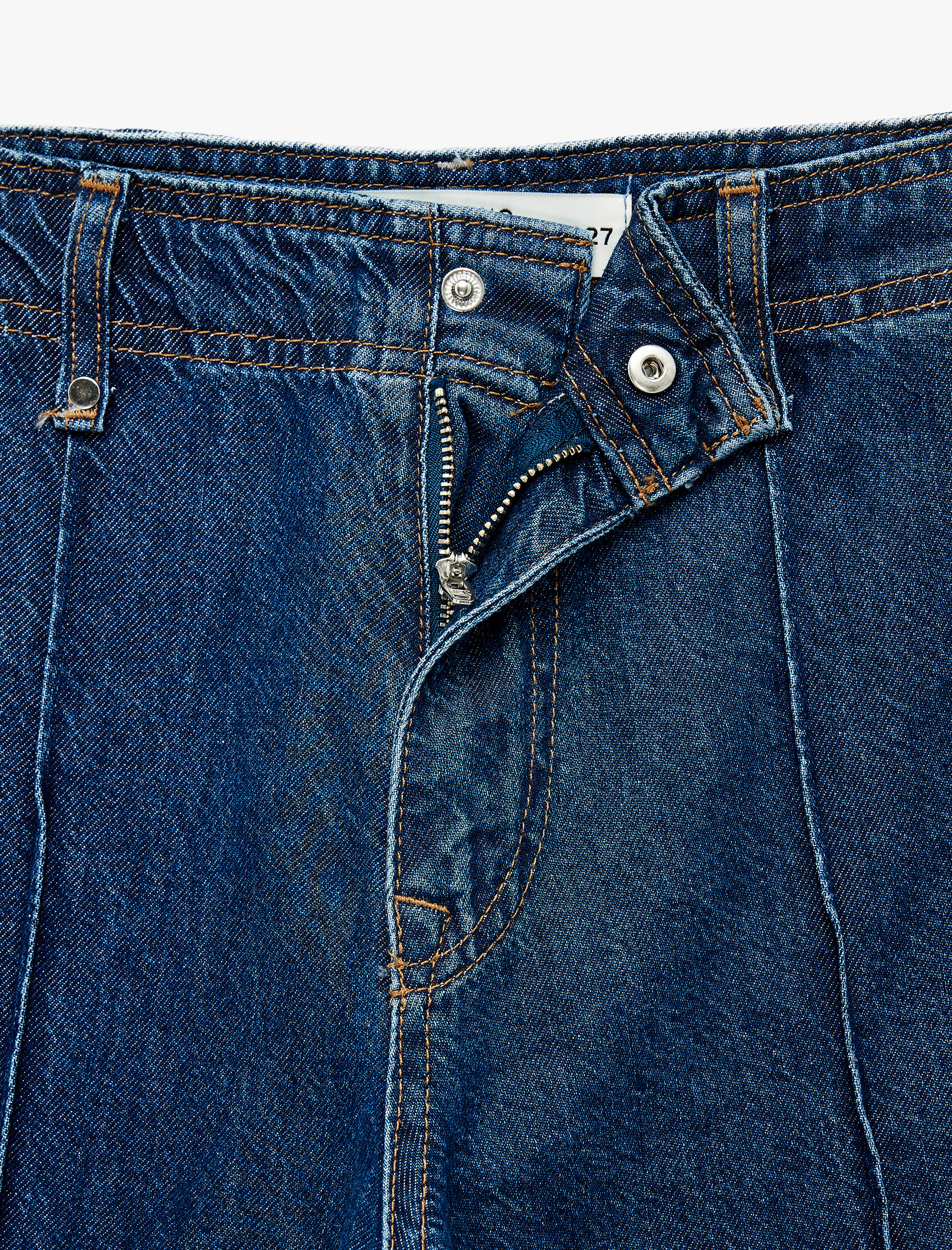   Normal Bel Cepli Düğmeli Geniş Paça Nervürlü Denim Pantolon - Culotte Jeans