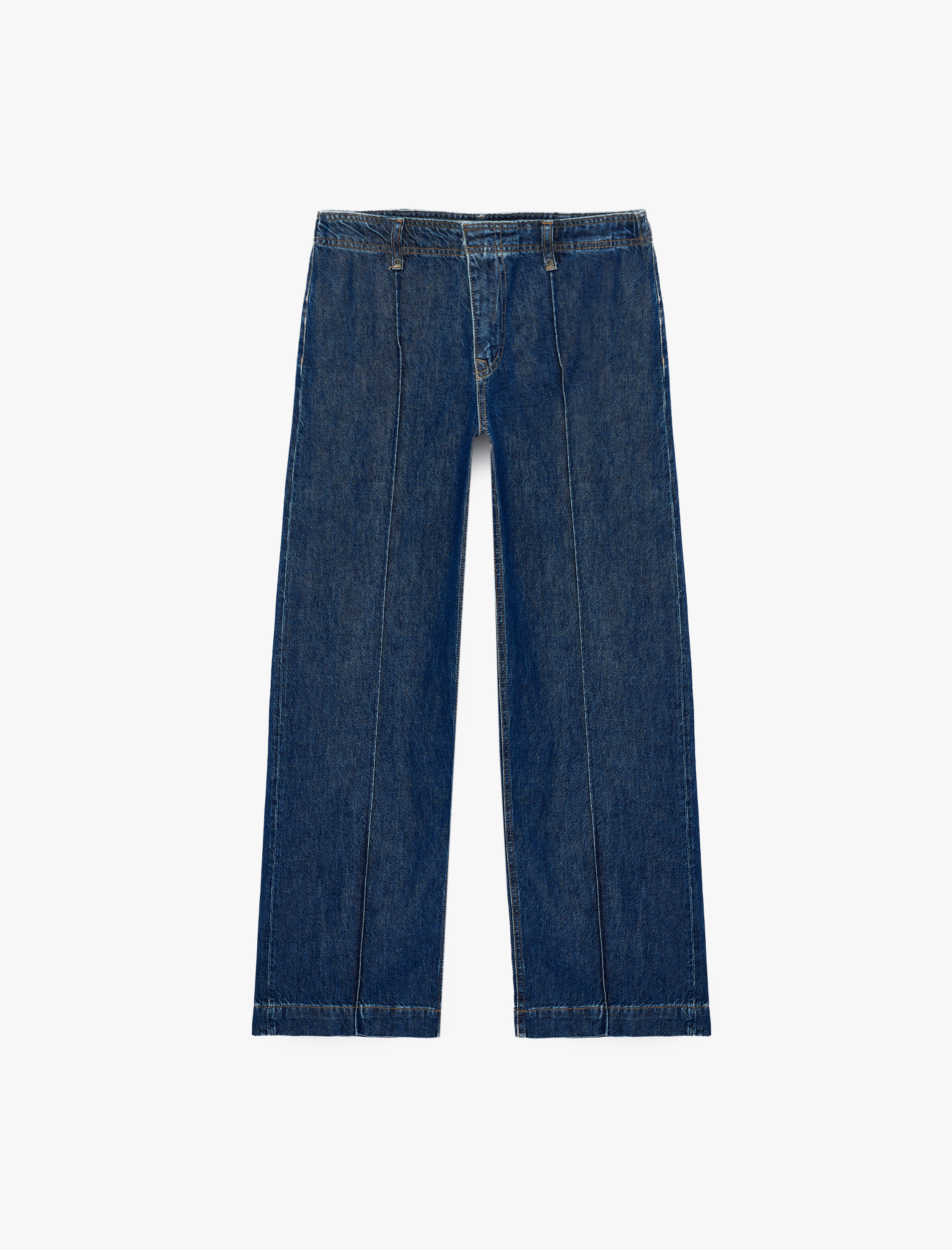   Normal Bel Cepli Düğmeli Geniş Paça Nervürlü Denim Pantolon - Culotte Jeans