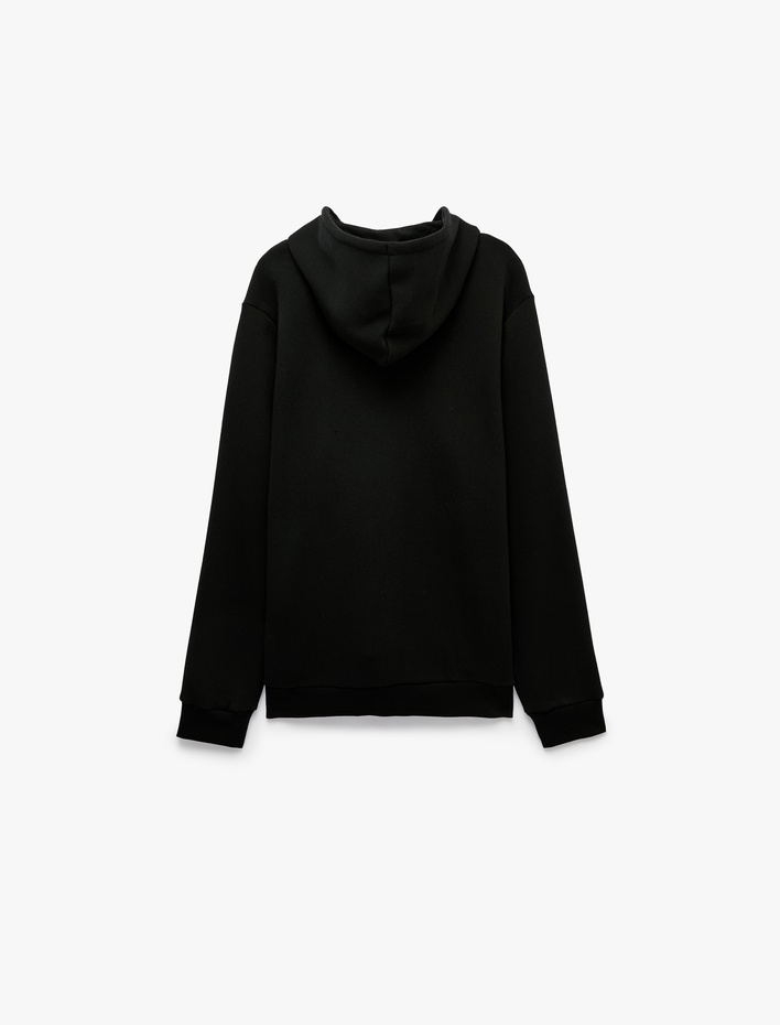  Cepli Şardonlu Oversize Kapşonlu Fermuarlı Spor Sweatshirt