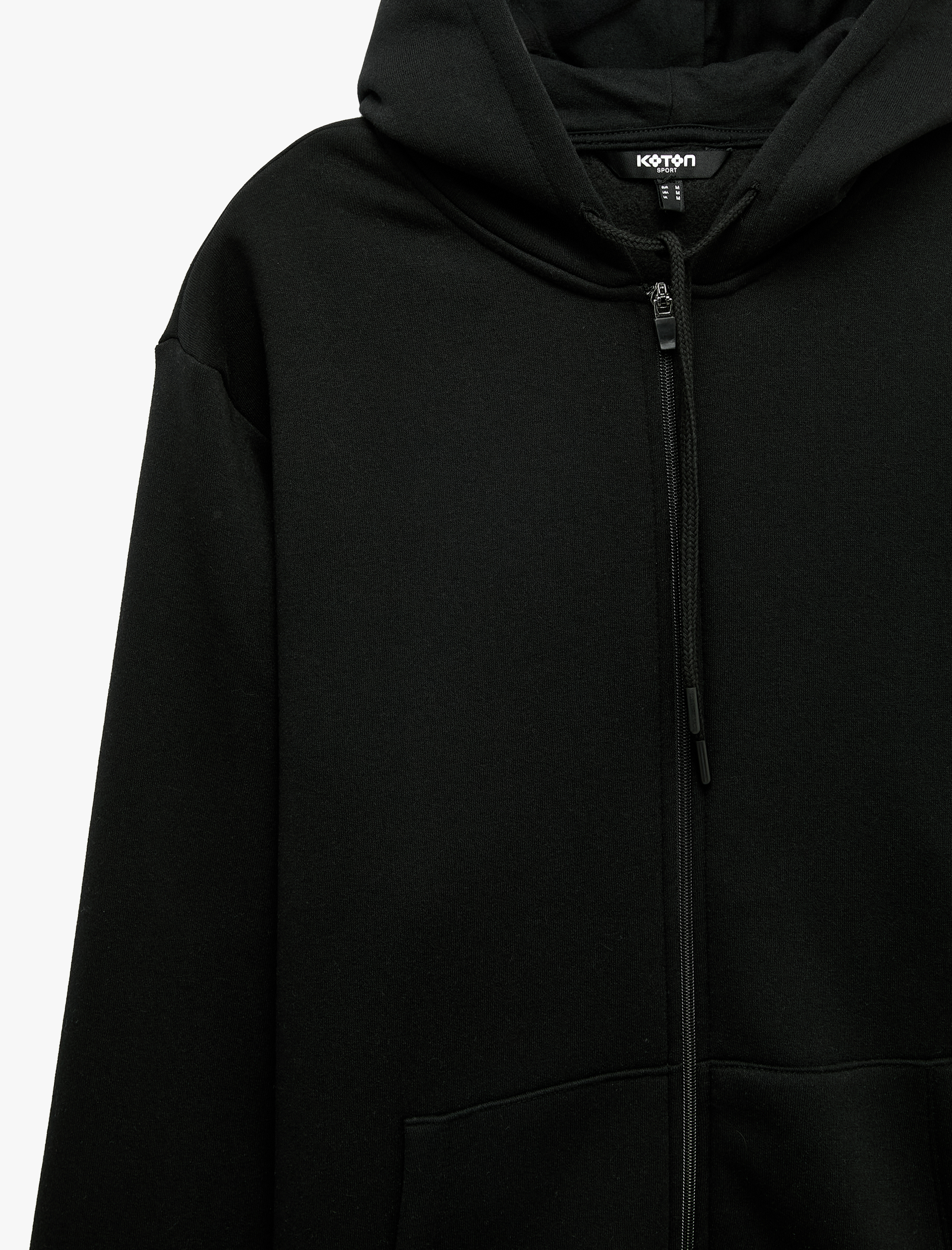   Cepli Şardonlu Oversize Kapşonlu Fermuarlı Spor Sweatshirt