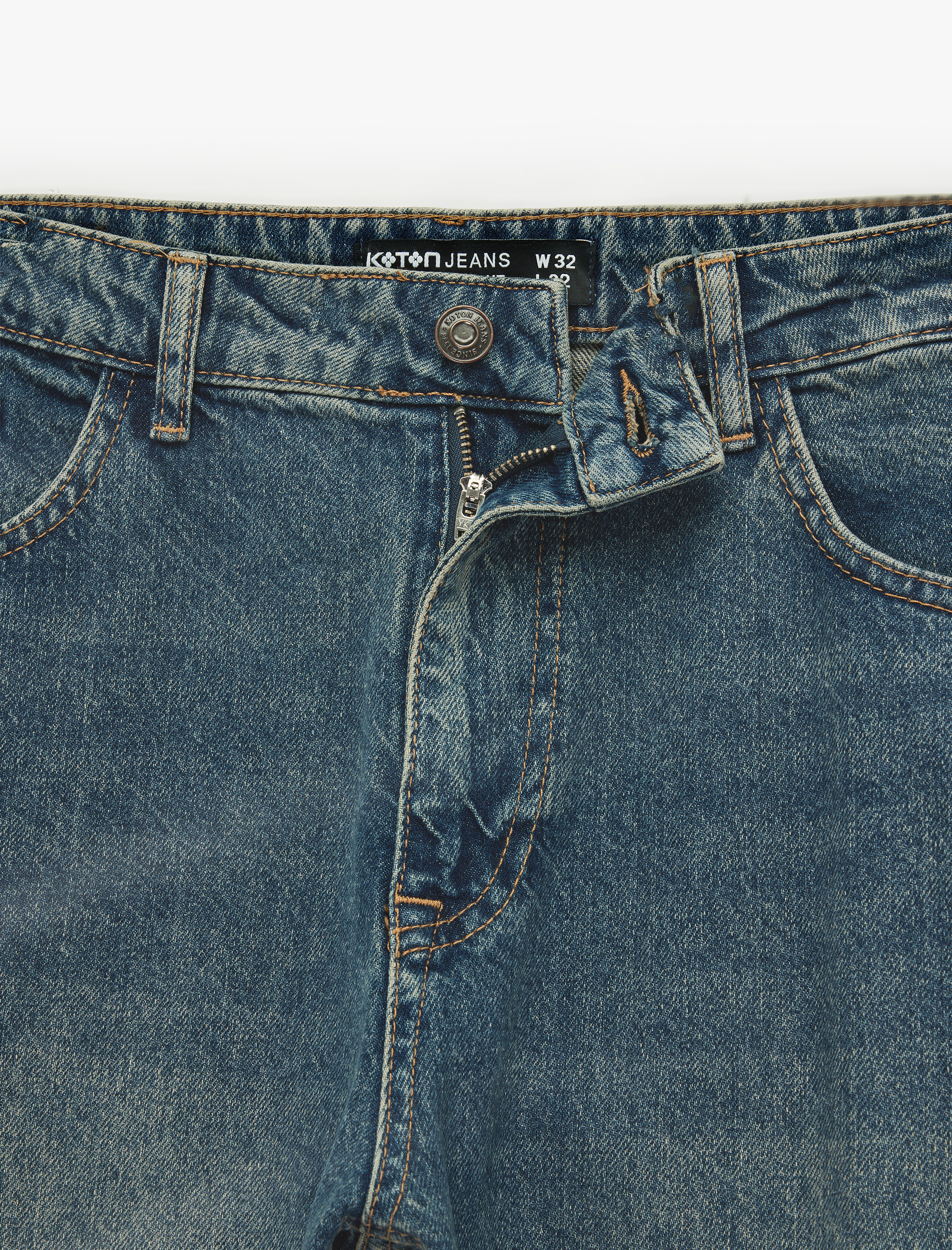   Pamuklu Cepli Normal Bel Vintage Straight Fit Jean Pantolon