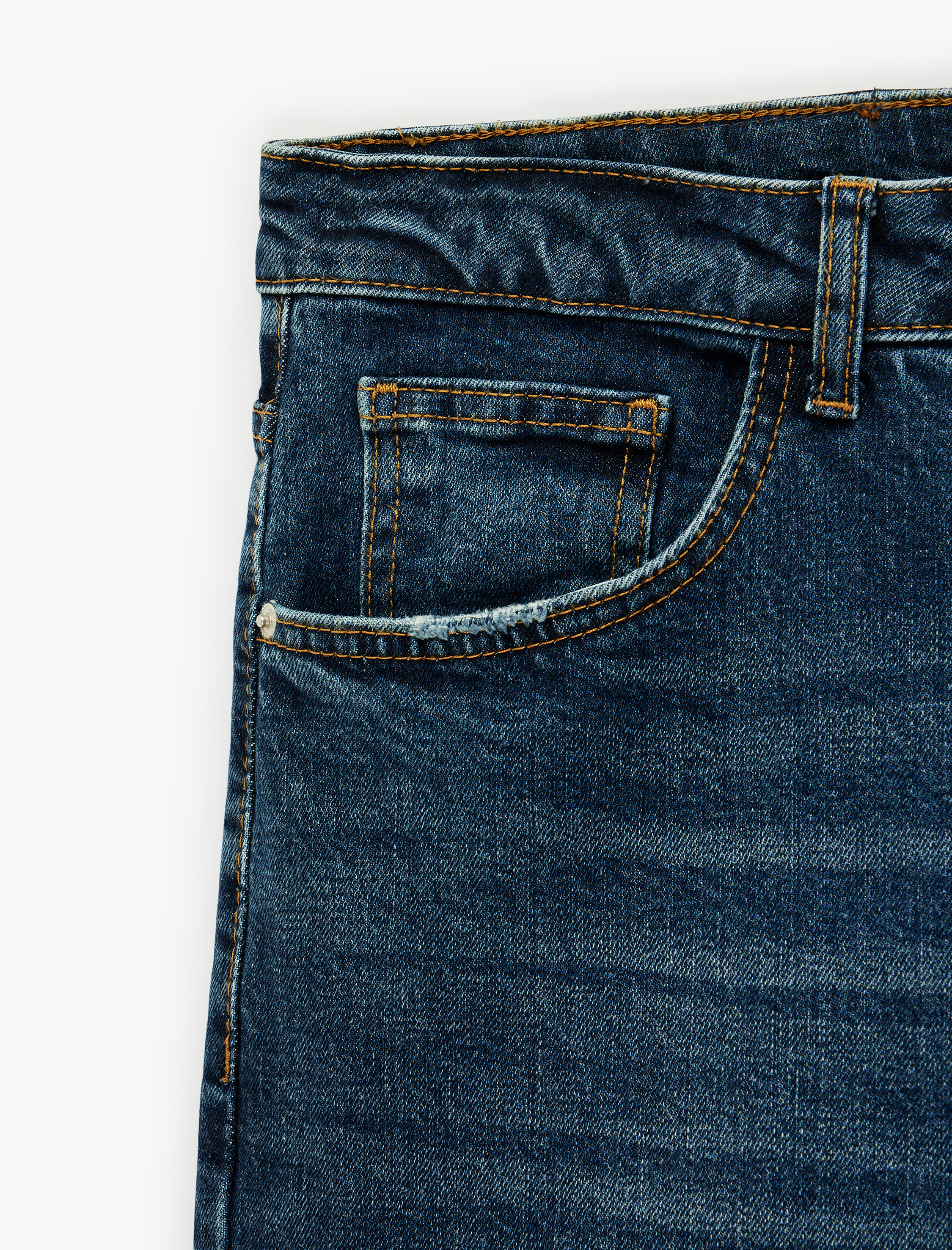   Normal Bel Rahat Kalıp Cepli Pamuklu Baggy Jean Pantolon