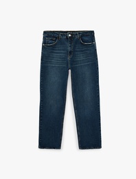 Normal Bel Rahat Kalıp Cepli Pamuklu Baggy Jean Pantolon
